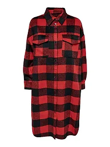Куртка ONLY Onlasha L/S Long Check Shacket PNT - Фото 1