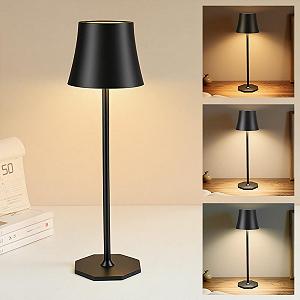 Настільна лампа LED бездротова акумуляторна, сенсорна, димована, для приміщень та вулиці, чорна synthetic.ua - Фото 1