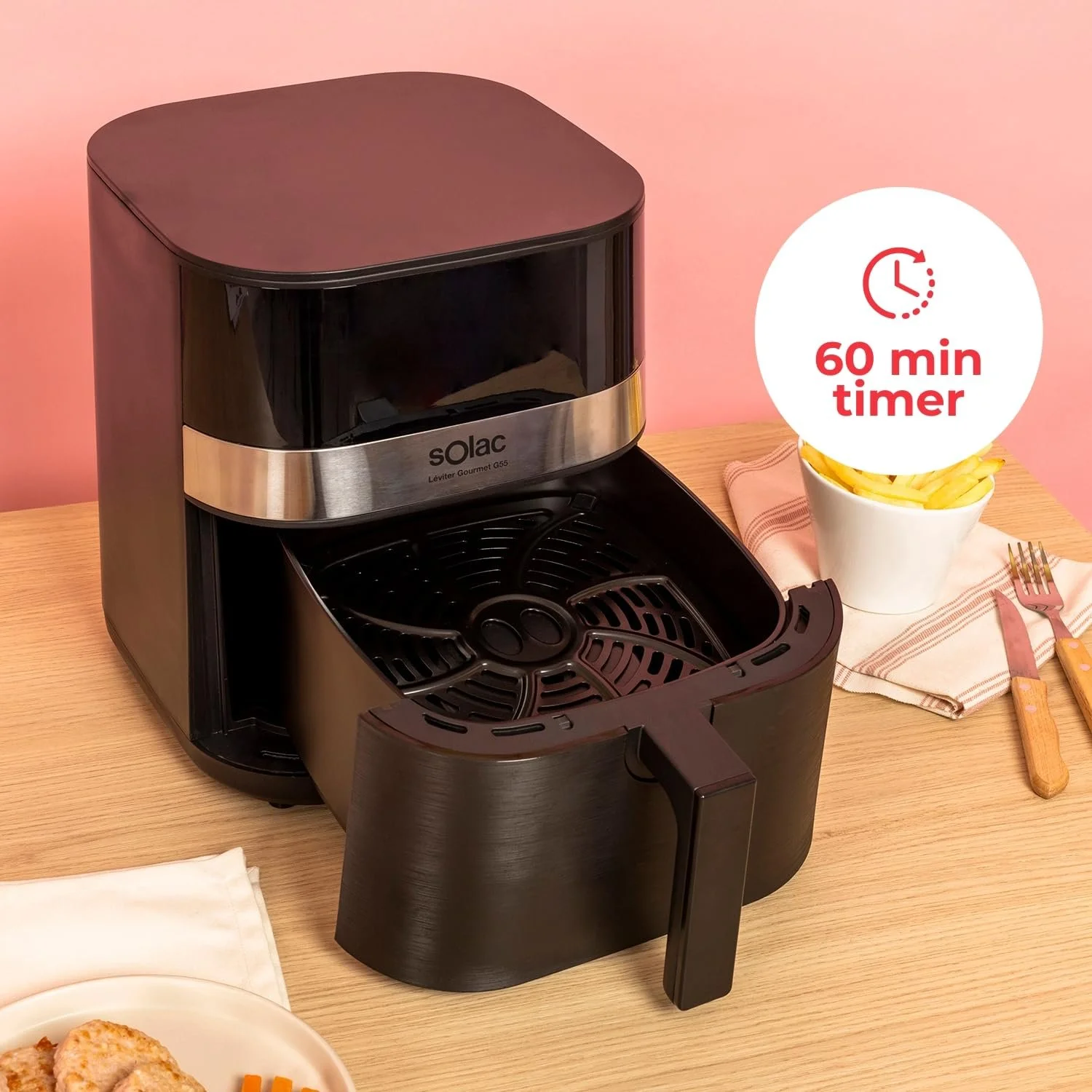 Мультипіч Solac Léviter Gourmet G55 5.5 л 1400 Вт 8 програм з цифровим дисплеєм, фото №6 Мультипіч Solac Léviter Gourmet G55 5.5 л 1400 Вт 8 програм з цифровим дисплеєм, фото №6
