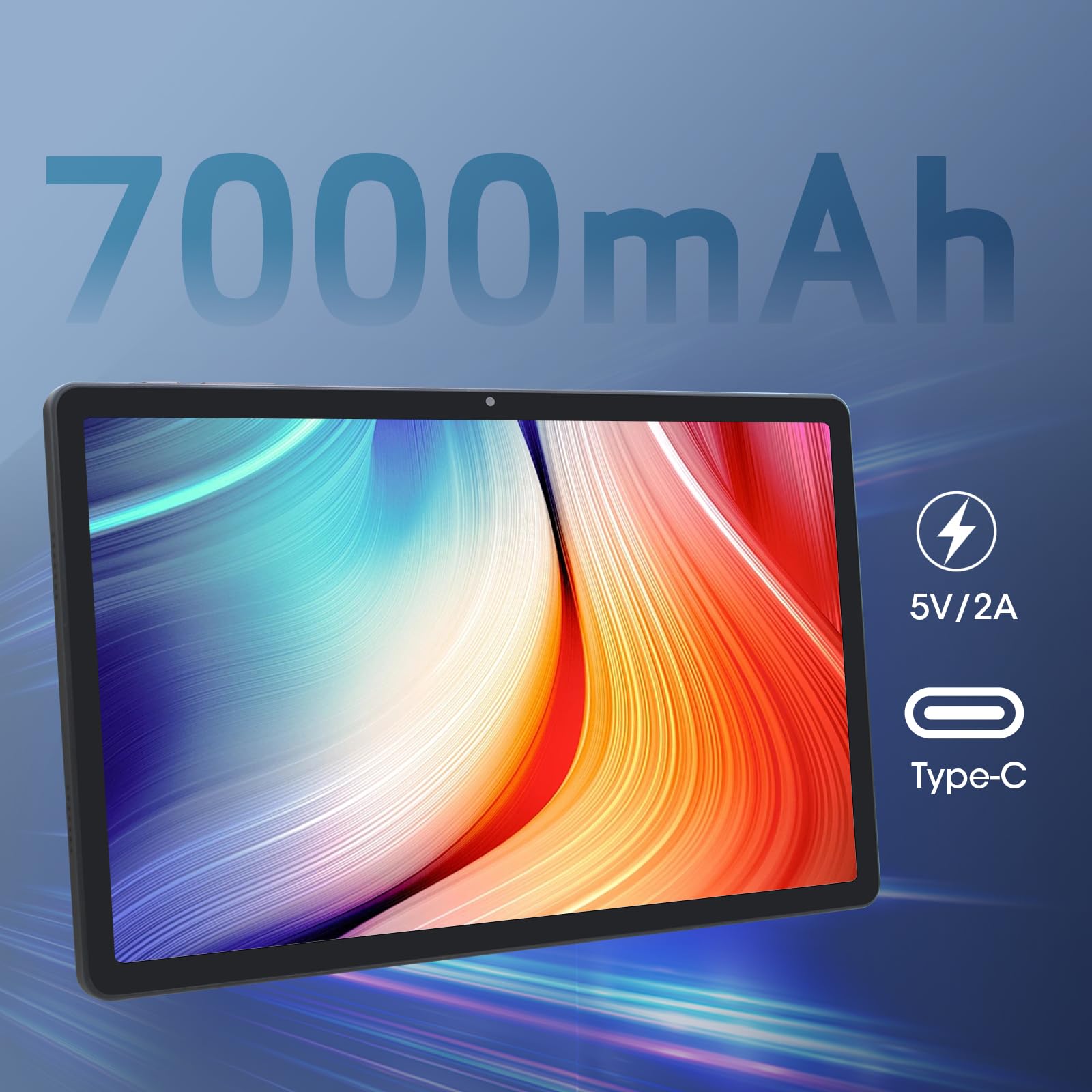 Планшет CWOWDEFU Android 13 11 дюймов 12GB RAM (6+6) 128GB ROM 1TB Expand,2K Inch Screen, с чехлом, для игр, MTK 8-ядерный, 5+13MP, 7000mAh, Dual Box, 5G WiFi, GMS, GPS, BT, черный, фото №5