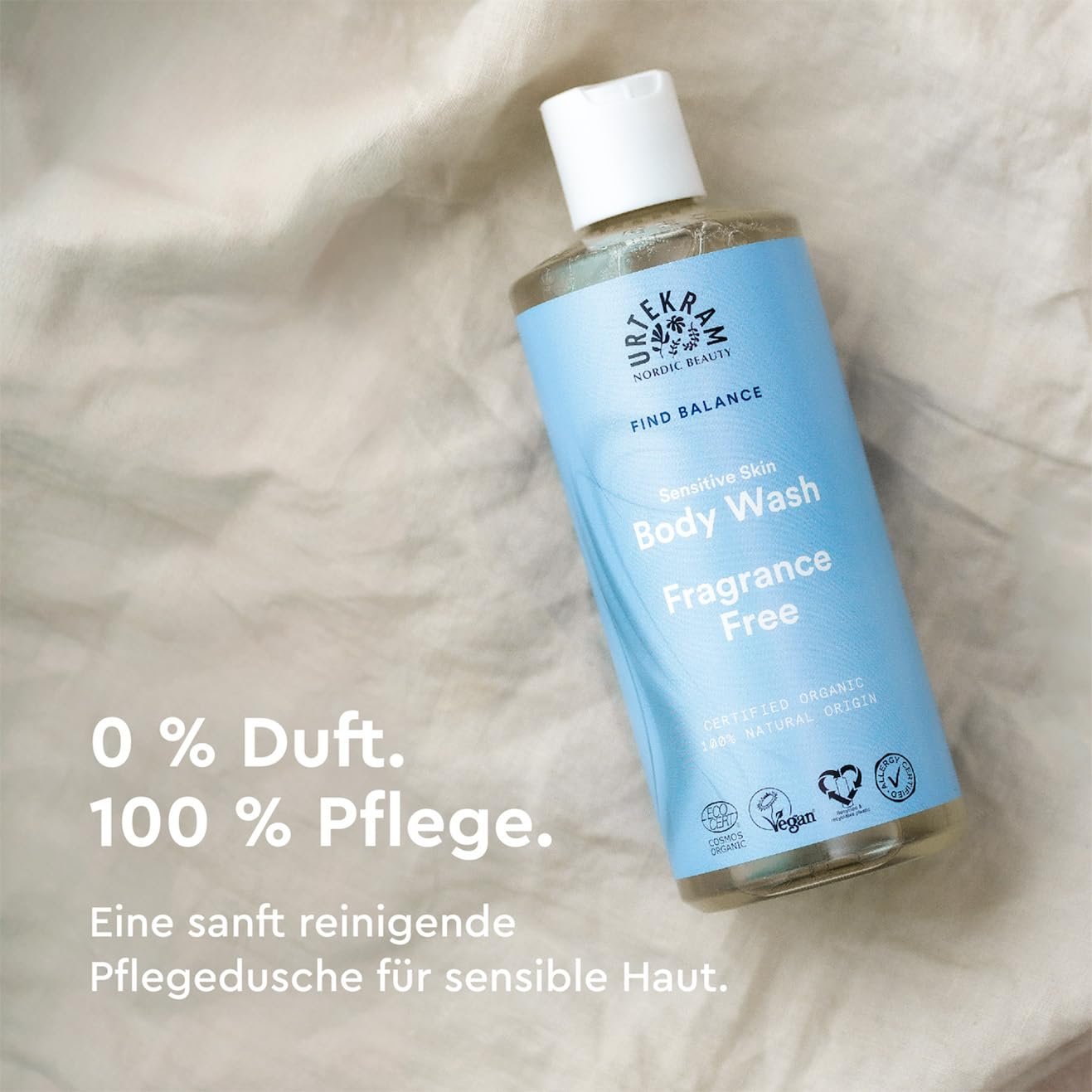 Гель для душа Urtekram Find Balance Sensitive No Perfume 500 мл, фото №2