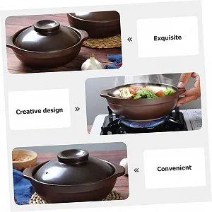 Каструля керамічна традиційна з подвійними ручками жаростійка synthetic.ua - Фото 1