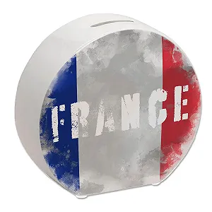 Скарбничка металева France Flag Used Look кругла - Фото 1