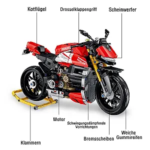 Конструктор Мотоцикл YILETKC Technology Ducati V4 SP, 981 деталь synthetic.ua - Фото 1