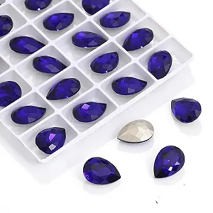 Стрази Блакитні 10 x 14 мм, 36 штук - Фото 1