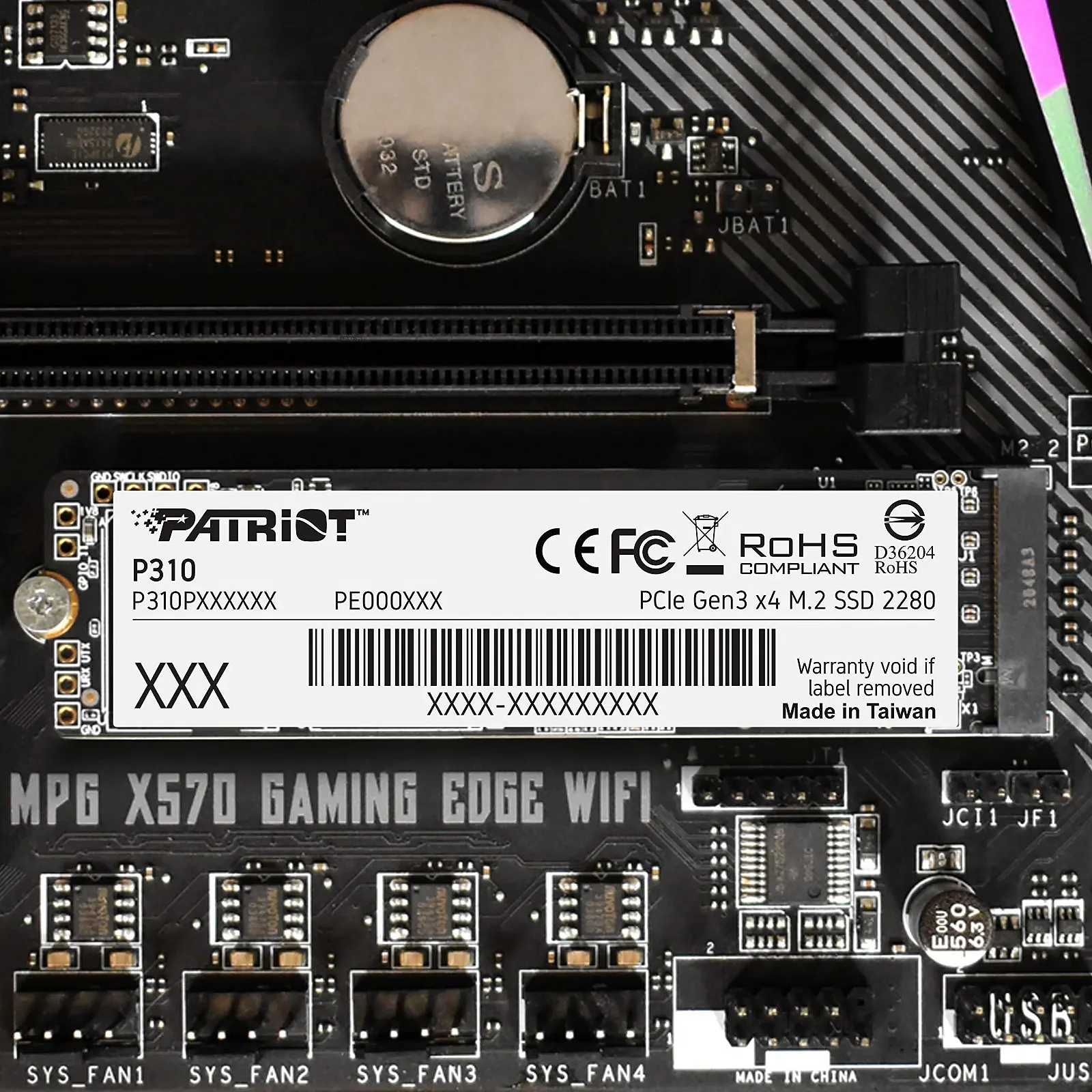 SSD-накопитель Patriot P310 M.2 PCIe Gen 3x4 960 ГБ 2280 NVMe, фото №6