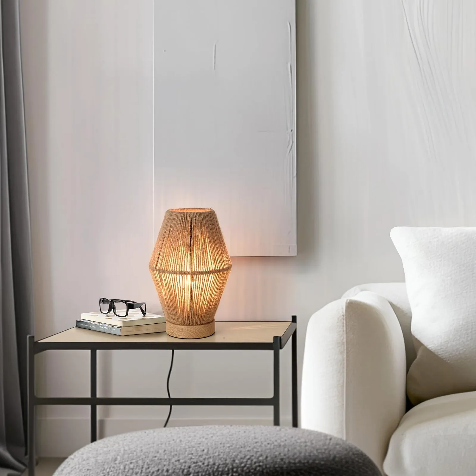 Настільна лампа lux.pro Arundel E27 60 Вт Натуральна / Дерево, фото №1