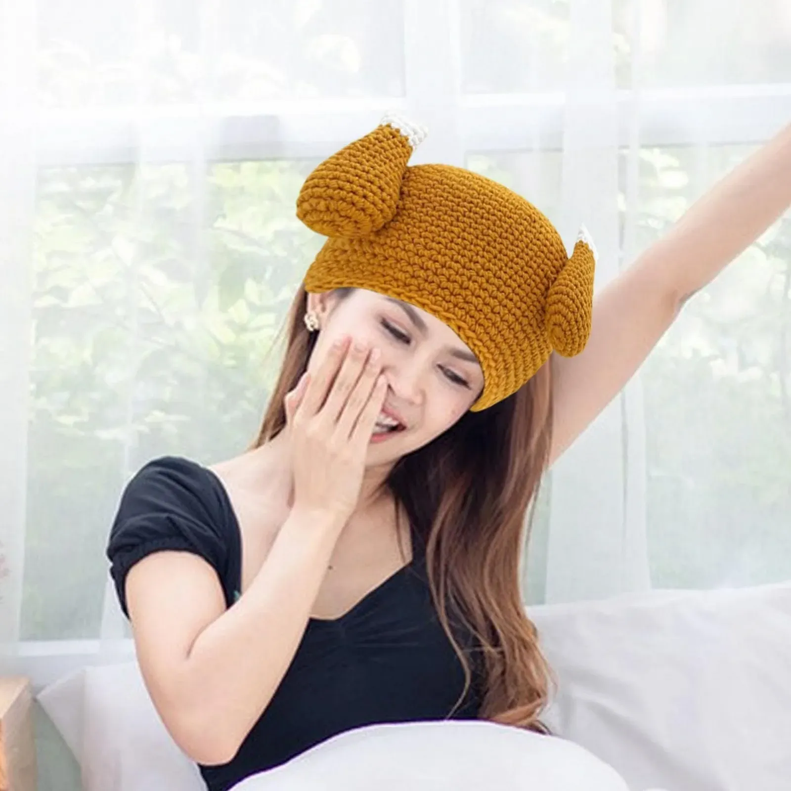 Шапка-индейка на День благодарения Baoqifong, вязаная, фото №3 Шапка-индейка на День благодарения Baoqifong, вязаная, фото №3