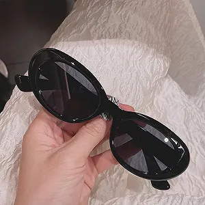 Овальные Солнцезащитные Очки Женские Винтажные UV400 Ретро Черный, 2 шт synthetic.ua - Фото 1