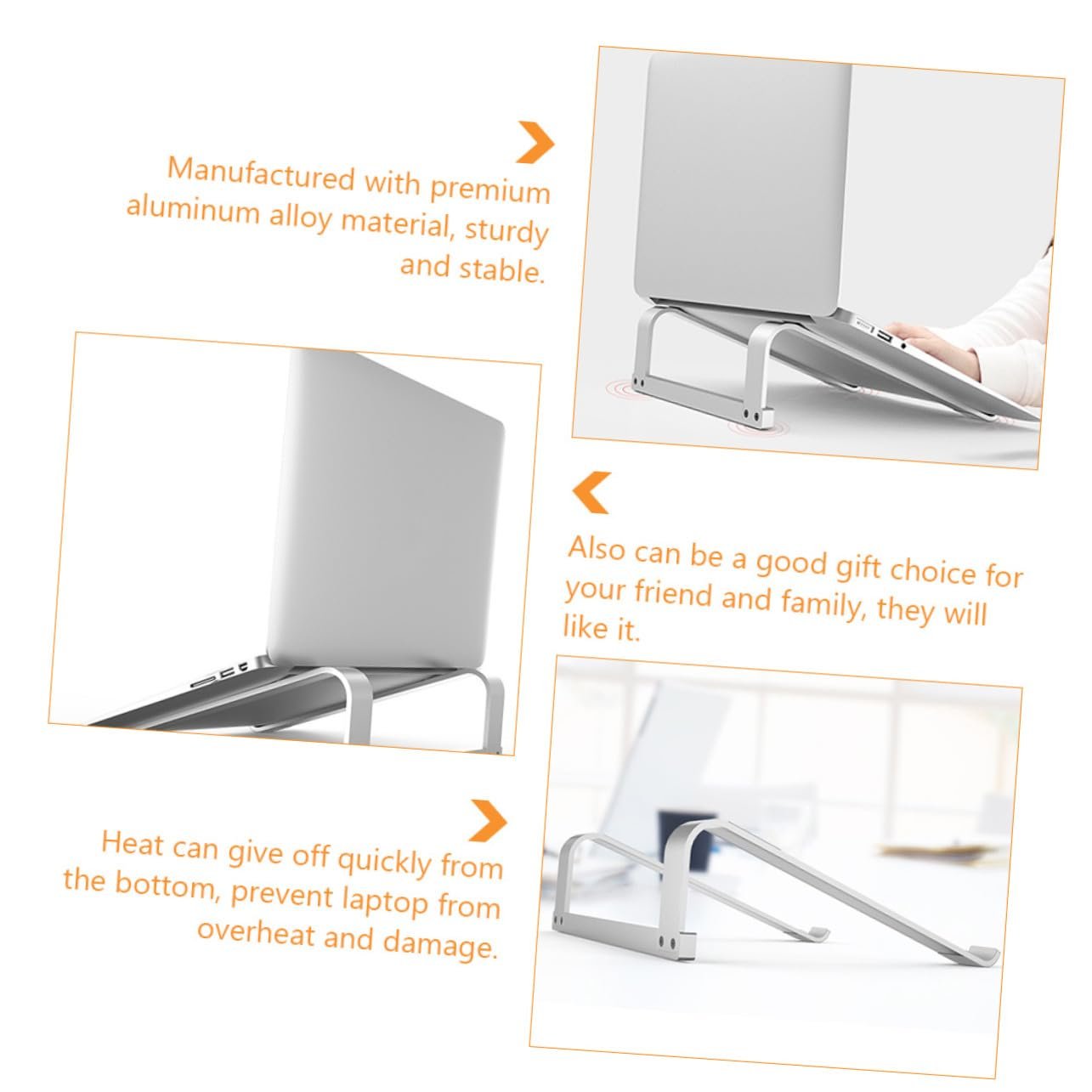 Підставка для ноутбука портативна з алюмінієвого сплаву Охолоджуюча основа Ергономічна, фото №6