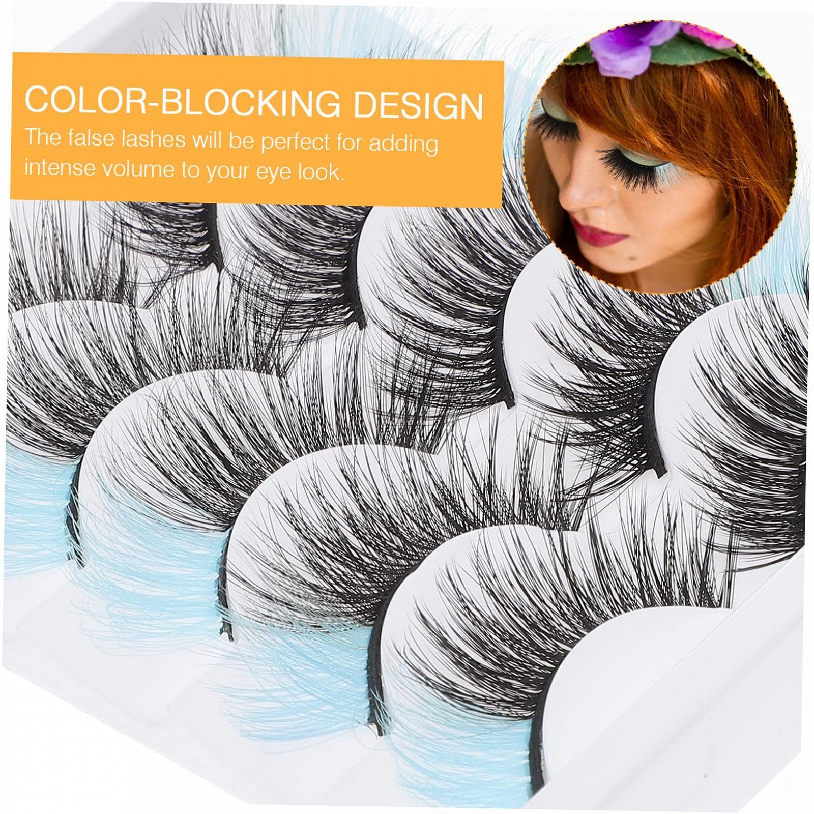 Вії Angoily Кольорові 25 пар Фальшиві Війки Хелловін Набір Косметичка Косплей Імітація, фото №4