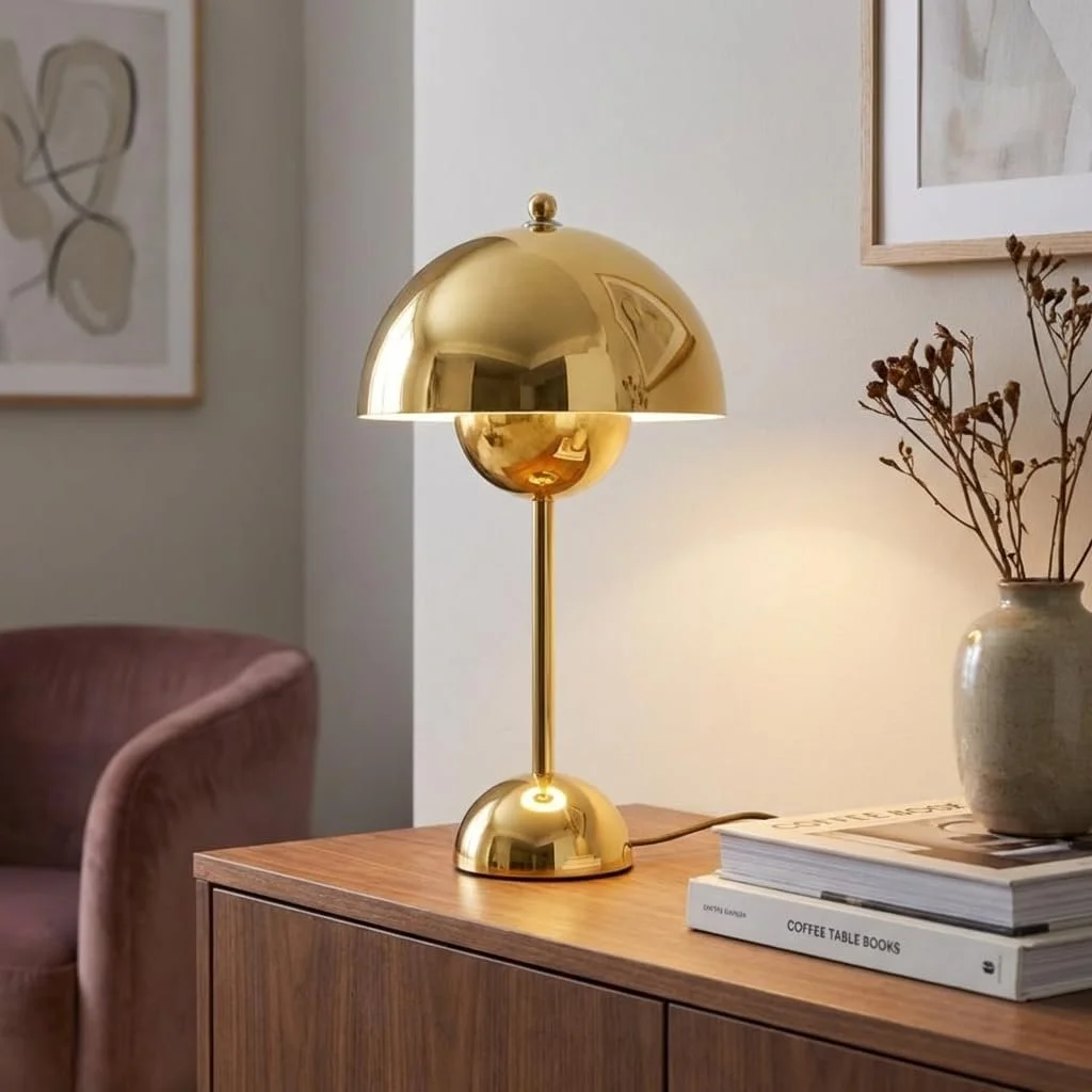 Настільна лампа BARCELONA LED Металева ретро дизайн E27 Золотистий, фото №5