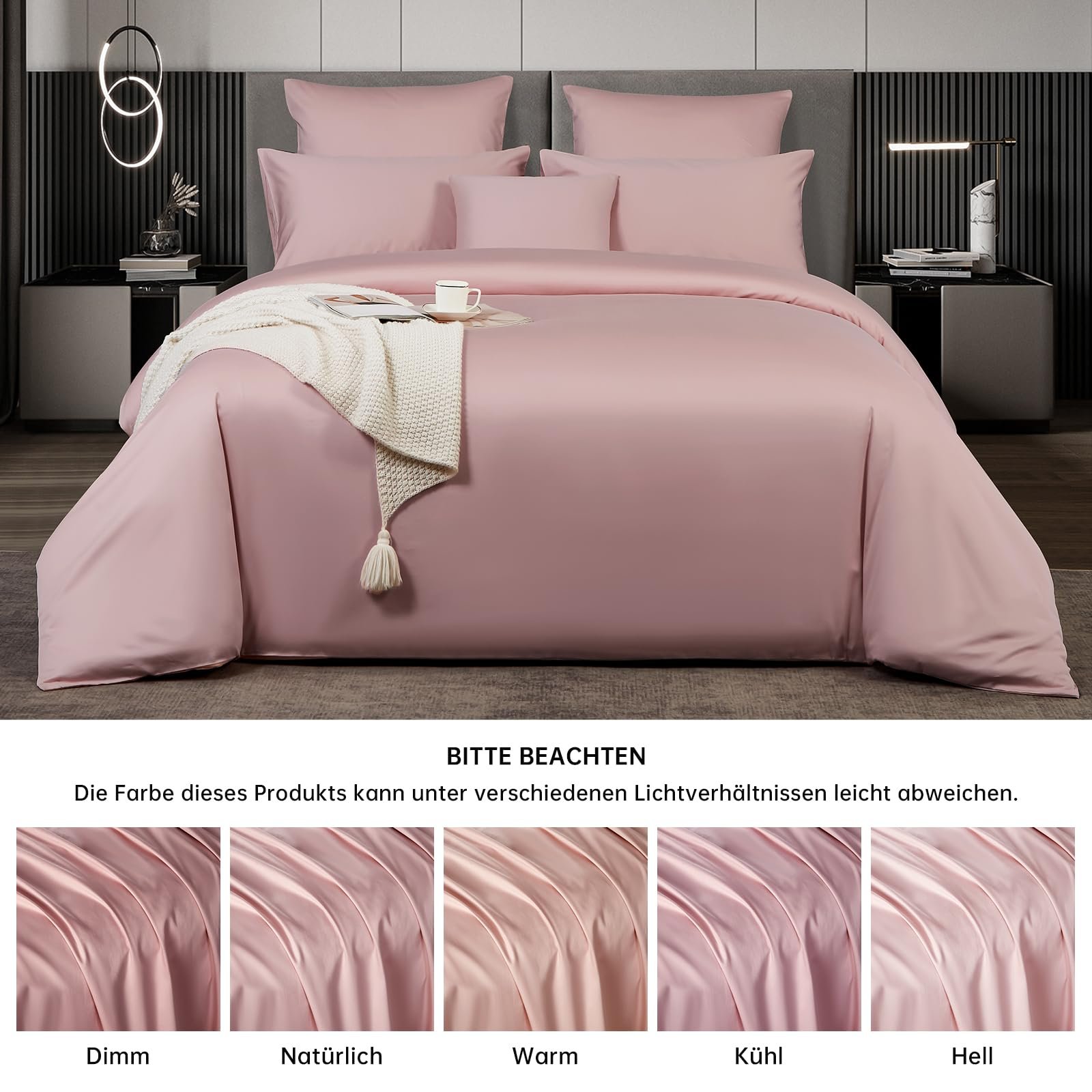 Постільна білизна Boqingzhu Mako Satin 135 x 200 см, рожевий колір, фото №6