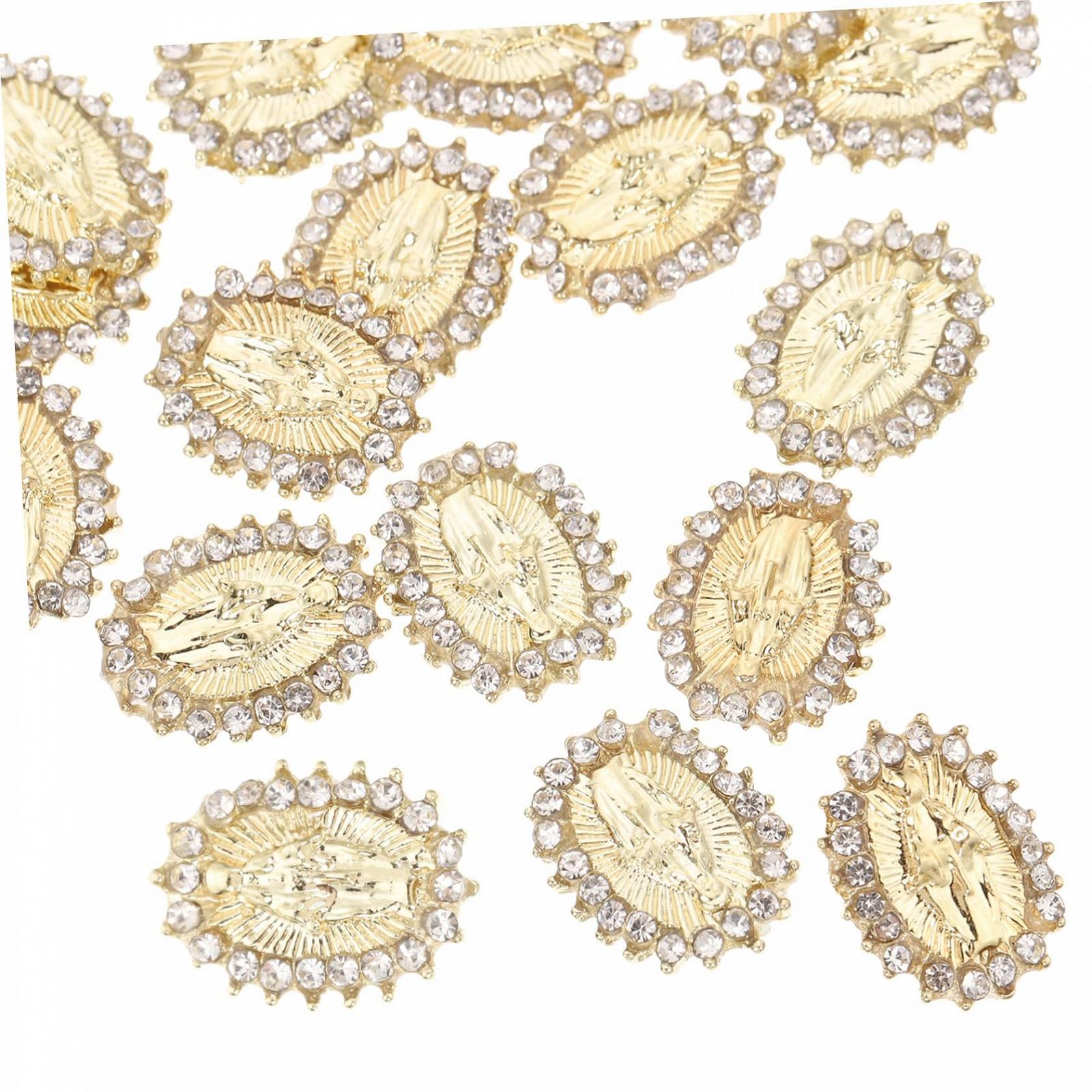 Украшения для ногтей FRCOLOR 100 шт металлические украшения для маникюра блестящие камни для натуральных и искусственных ногтей, фото №9