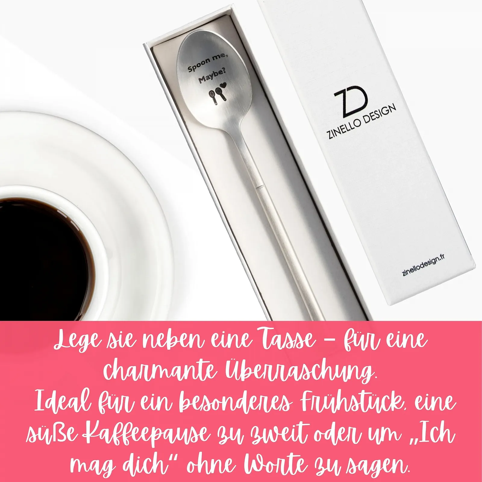 Кавова та десертна ложка з нержавіючої сталі 18/10 Zinello Design Spoon Me, Maybe, фото №4