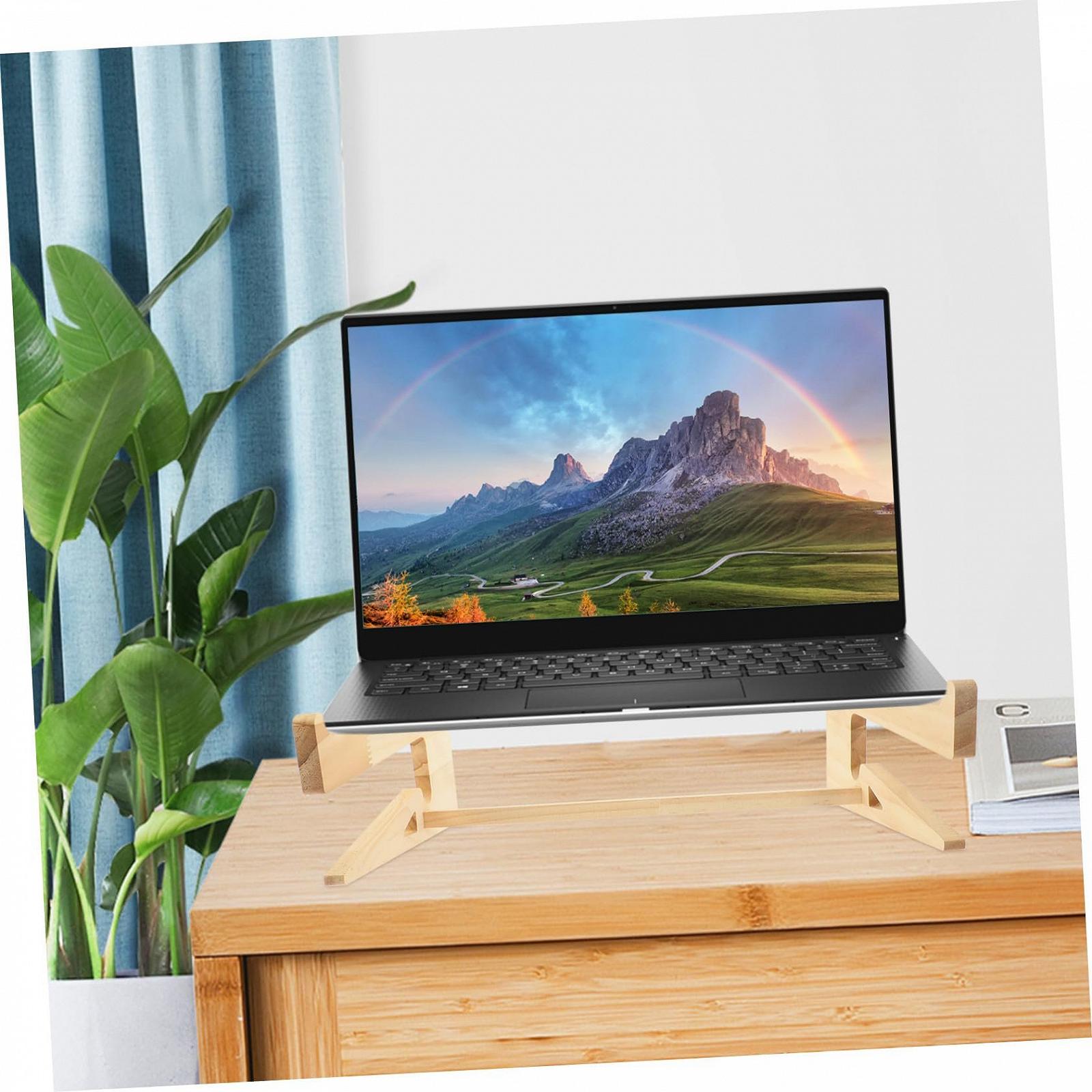 Підставка Деревʼяна для ноутбука Портативна Ергономічна для столу Компактна та легка, фото №7