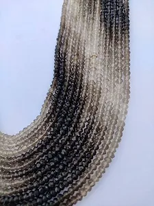 Круглі намистини з димчастого кварцу 3.5 мм, нитка довжиною 33 см для виготовлення ювелірних виробів - Фото 1