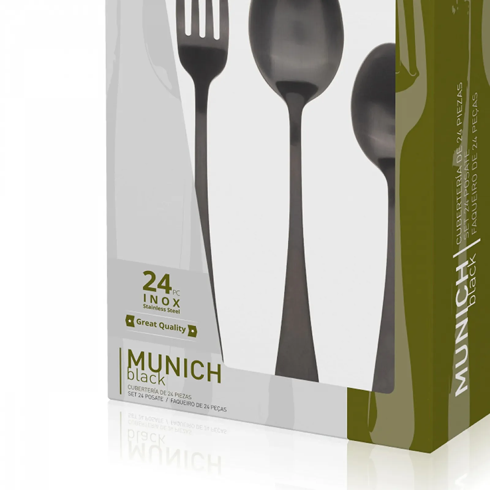 Набір столових приборів BERGNER Munich 24 предмети Нержавіюча сталь 18/10 Чорний матовий, фото №7 Набір столових приборів BERGNER Munich 24 предмети Нержавіюча сталь 18/10 Чорний матовий, фото №7