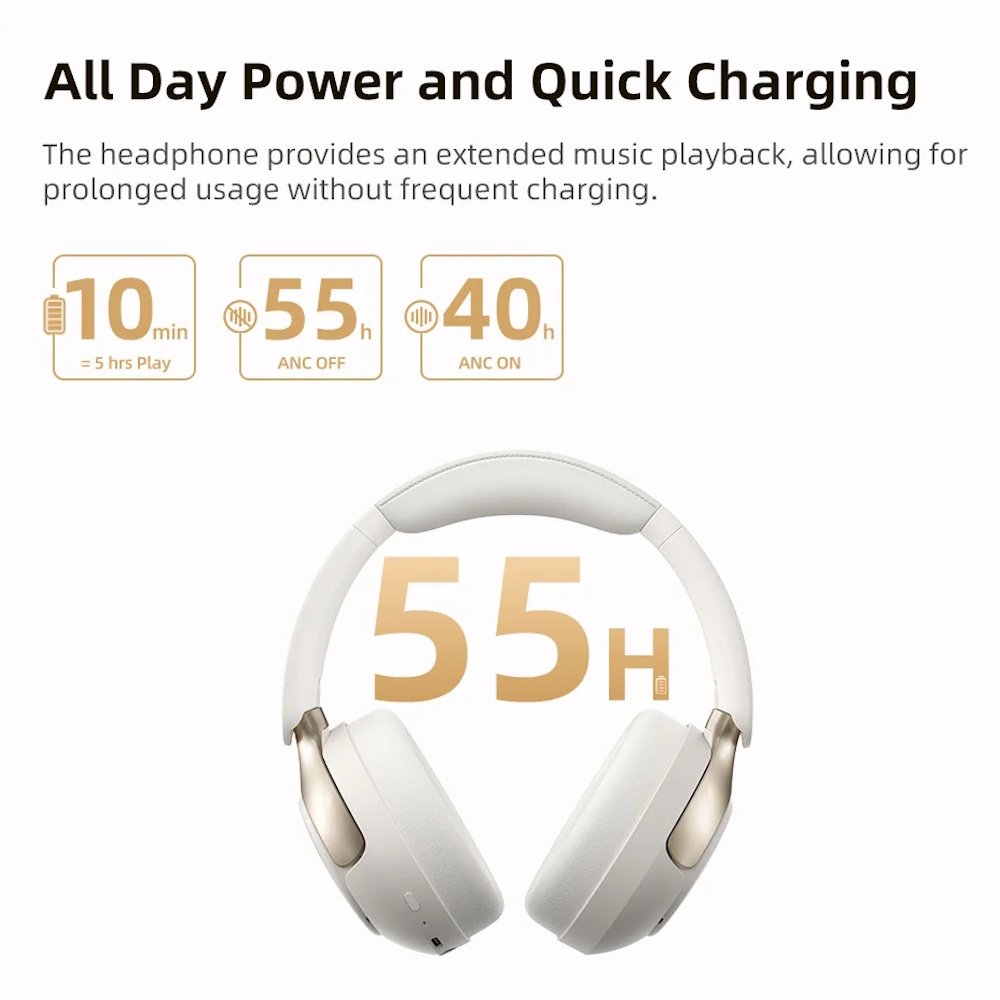 Навушники QCY H3 Pro Black LDAC ANC 50dB Noise Canceling Hi-Res Spatial Audio BT5.4, фото №10