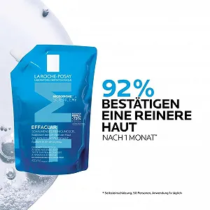 Гель для умывания La Roche Posay Effaclar для проблемной жирной кожи, успокаивает и удаляет излишек себума, без спирта, с цинком и филобиомой, сменный блок, 400 мл synthetic.ua - Фото 1