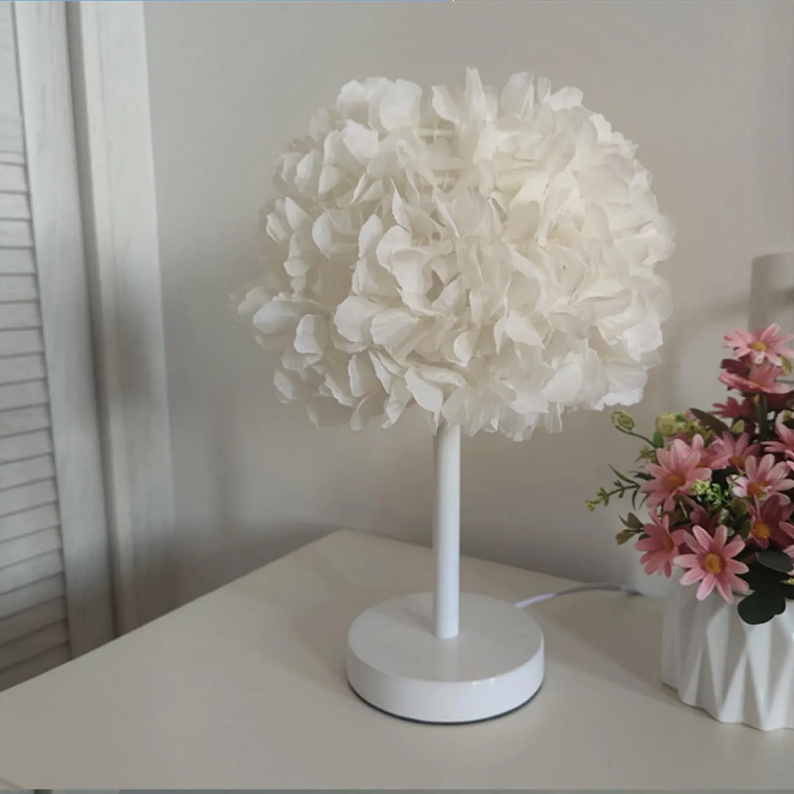 Настільна лампа YENTAKE Rose Flower White дротова, цоколь E27., фото №7