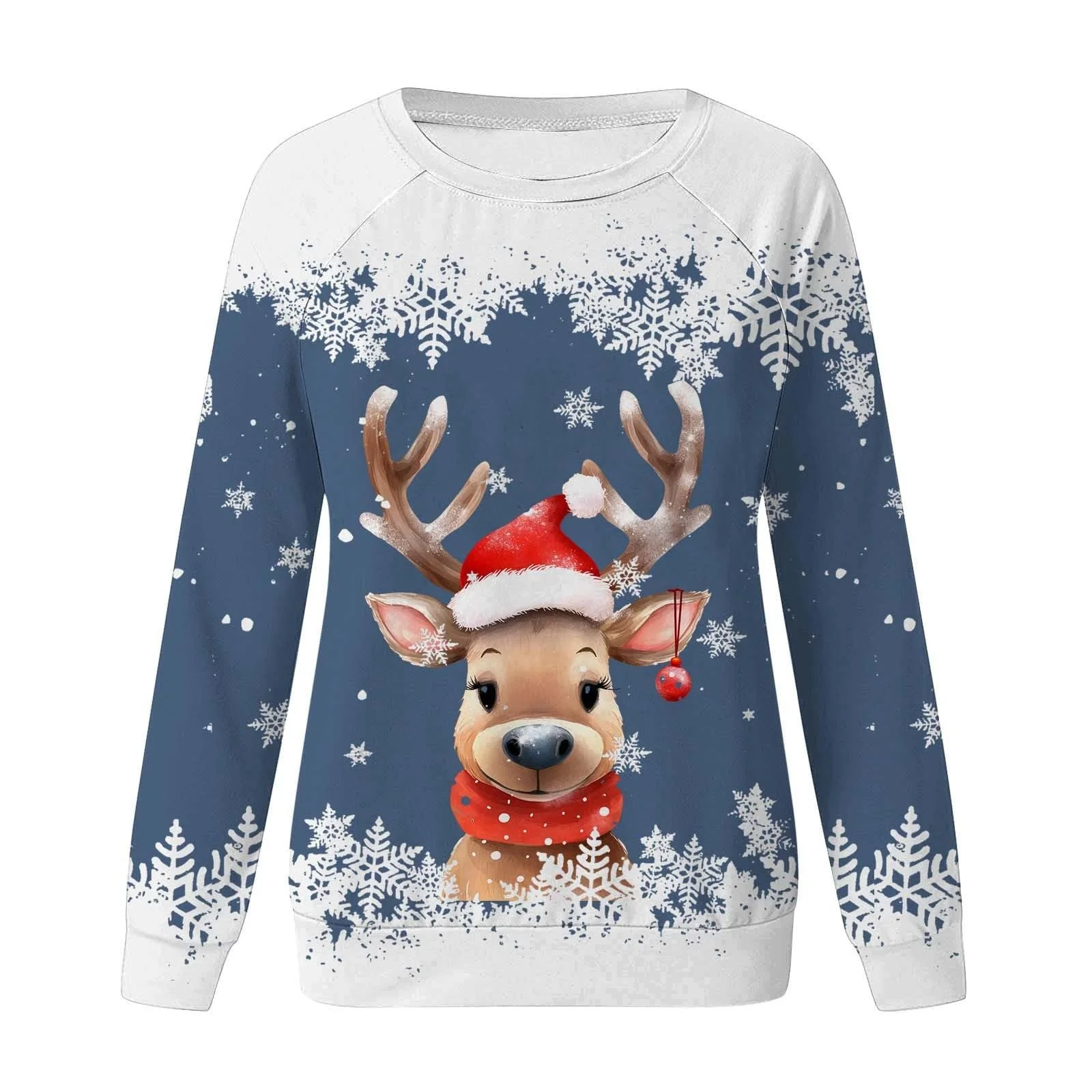 Жіночий світшот Різдвяний, повсякденний, з довгими рукавами, фото №2