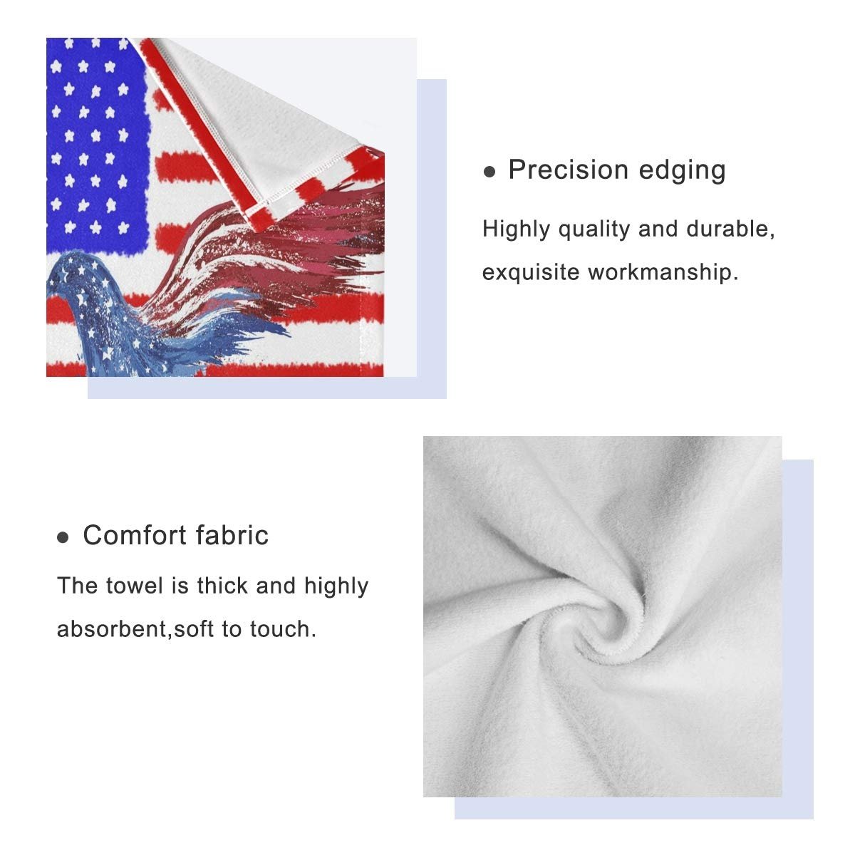Набір рушників BEUSS Bird American Flag 100% бавовна (1 банний рушник, 1 рушник для рук, 1 серветка) Bird, фото №4