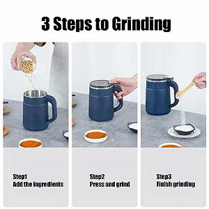 Электрическая кофемолка Многофункциональная с одной кнопкой, ложкой и щеткой Маленькая synthetic.ua - Фото 1