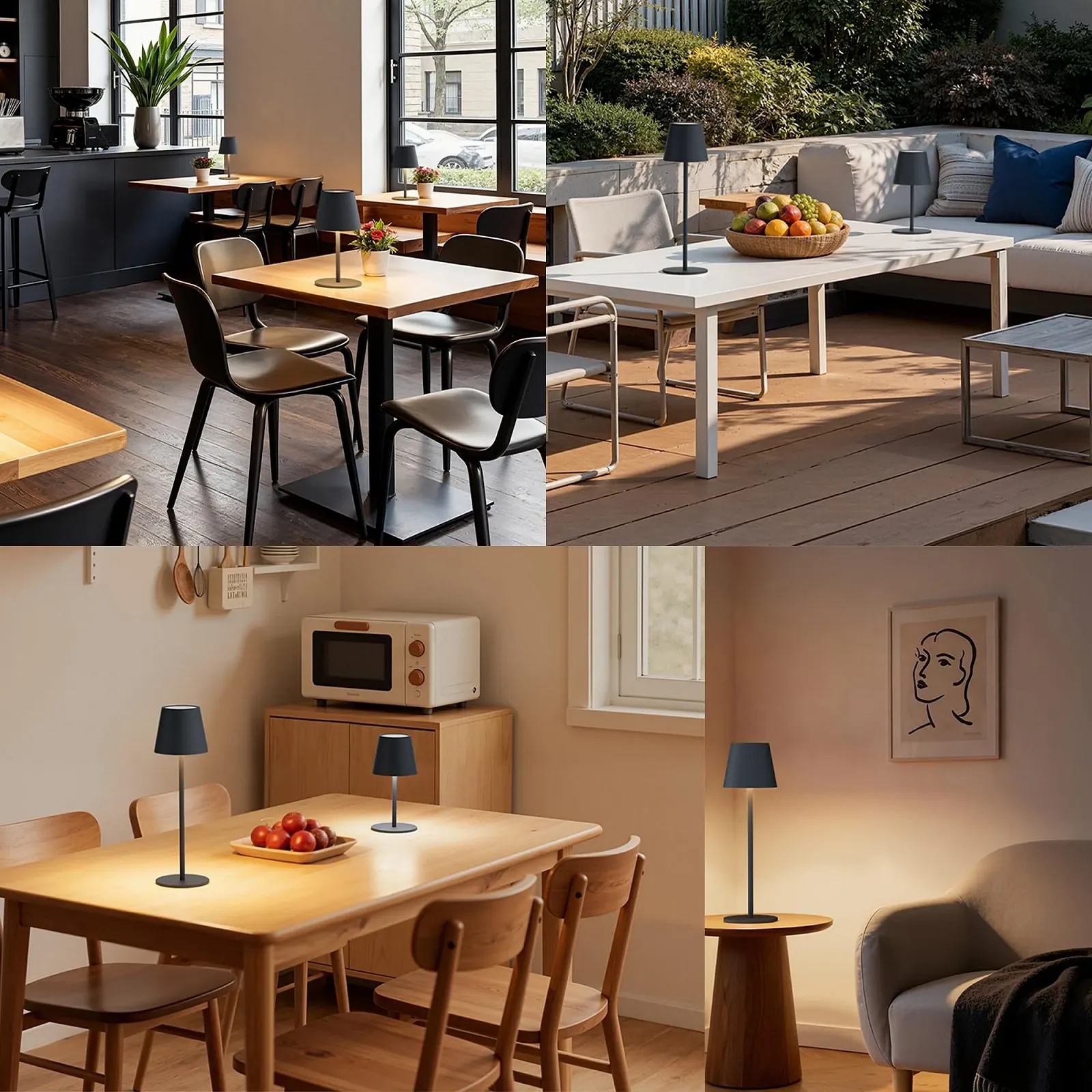 Настільна лампа Aipsun LED Акумуляторна 2 шт. Регульована висота 5000 мАг IP44 Антрацит, фото №7