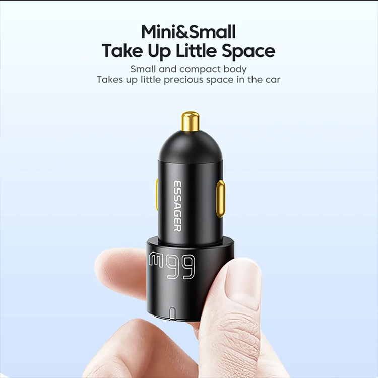 Автомобильный адаптер City Dual ESSAGER для зарядки на 2 USB 60W, фото №2