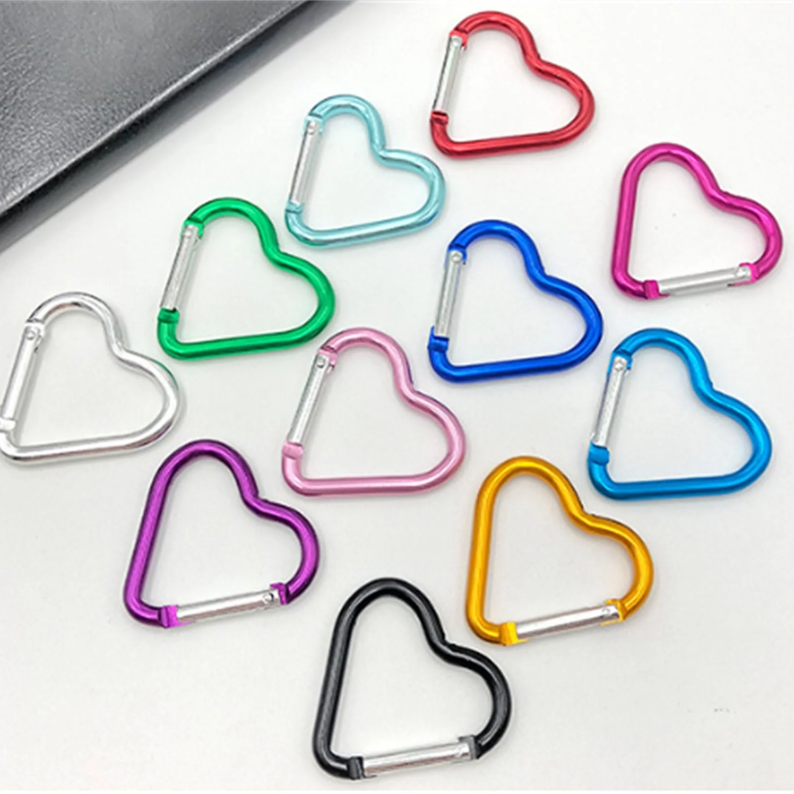9 x Цветные Крючки-карабины Сердце Быстросъемные Карабины для Рюкзаков и Бутылок, фото №6