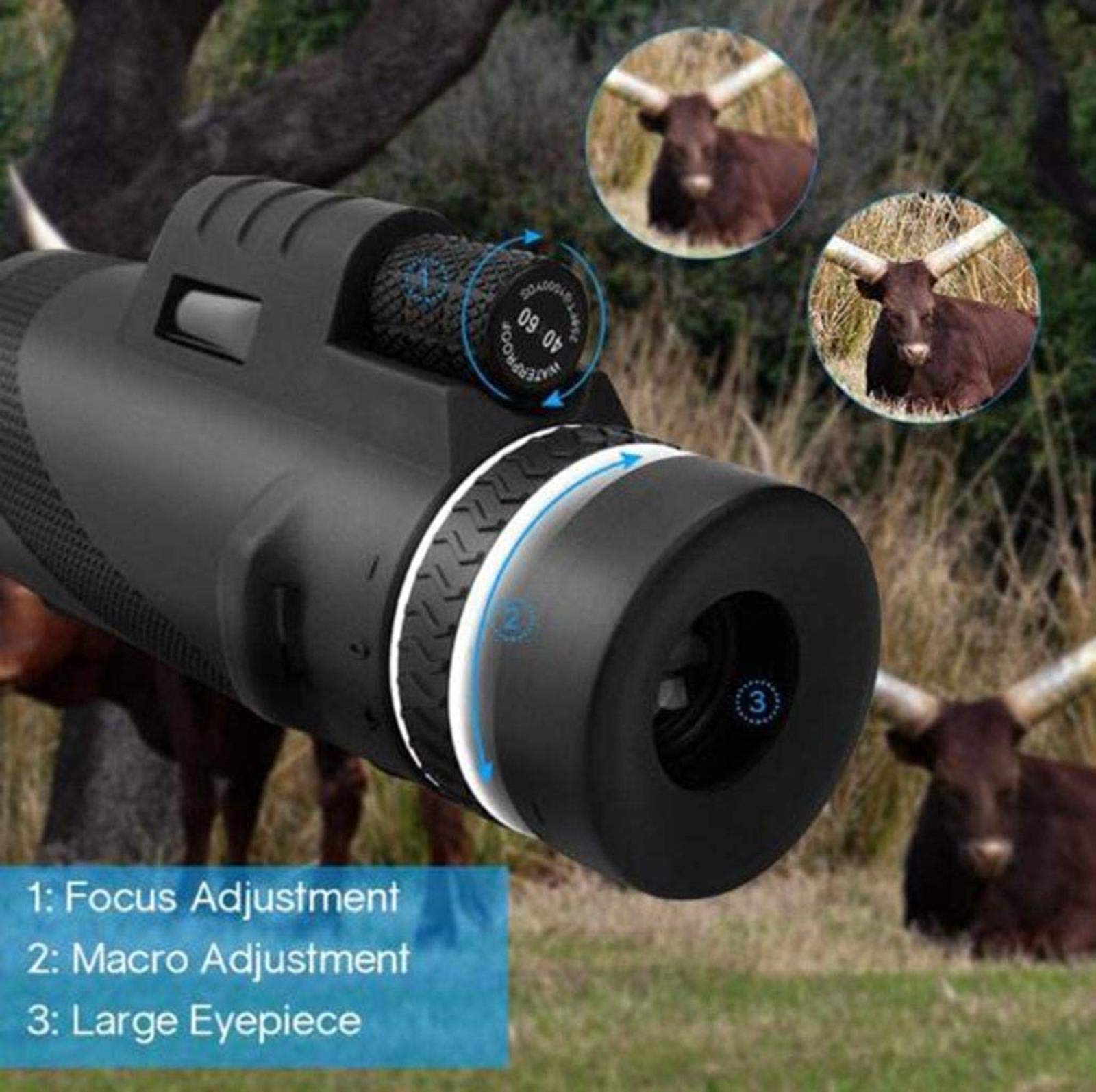 Телескоп Day & Night 40 x 60 Dual Focus HD Optics Zoom Водонепроницаемый, фото №5