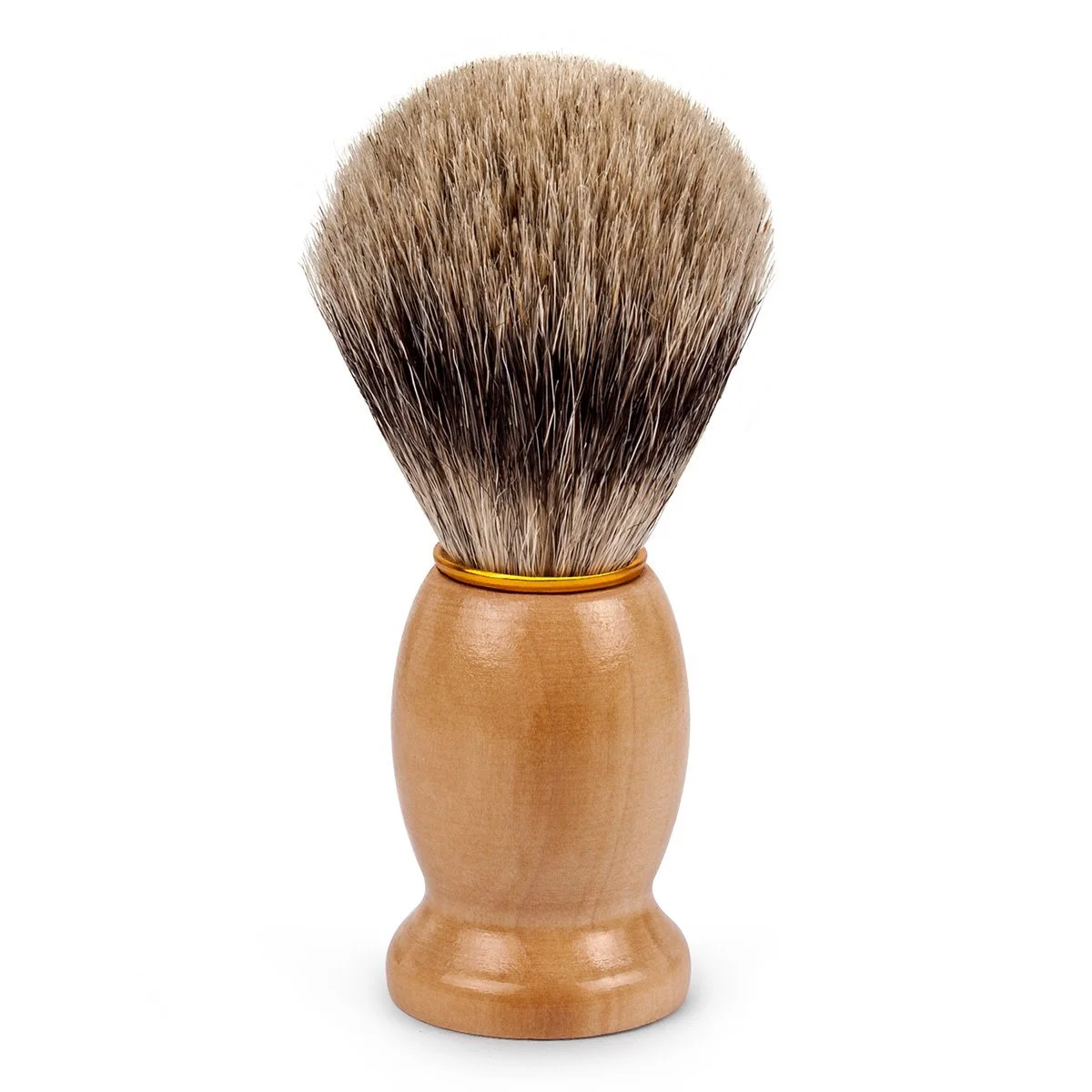 Помазок для гоління QSHAVE 100% ворс борсука дерев'яна основа, фото №2