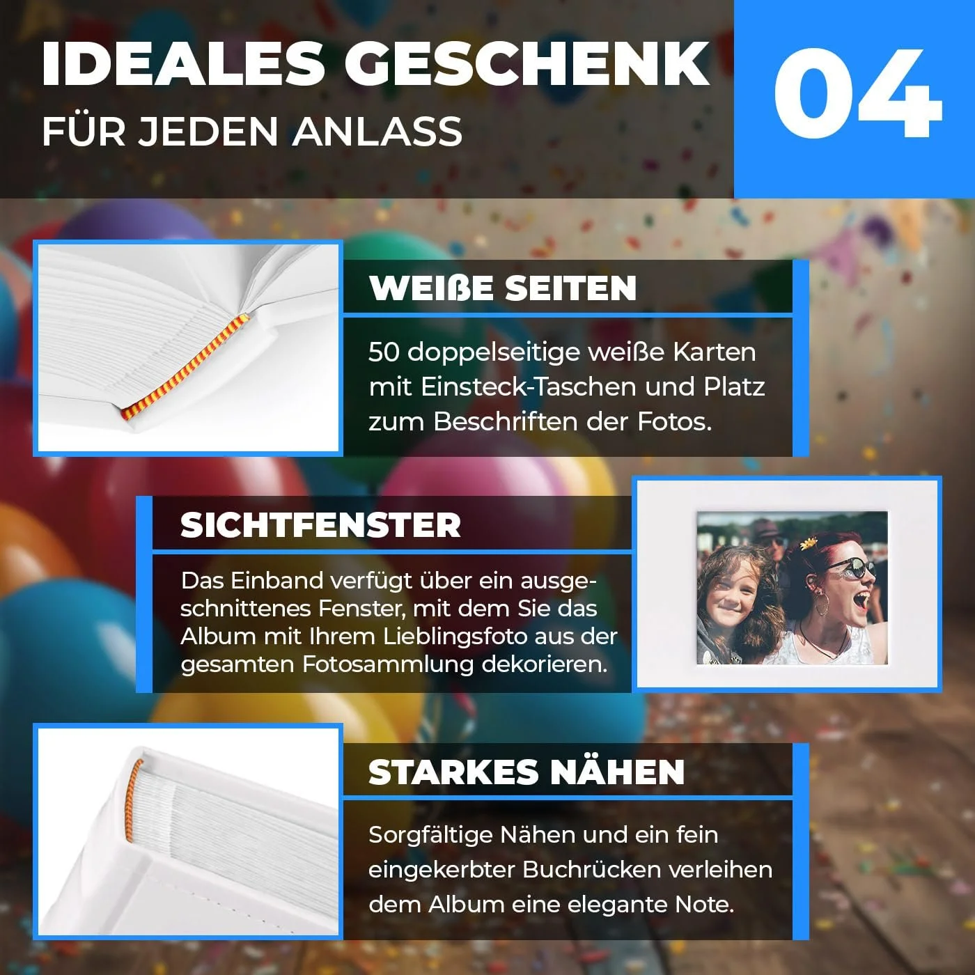 Альбом для вклеивания Maverton Dreams 21 x 22 см Белый для 200 Фотографий 10 x 15 с печатью, фото №5