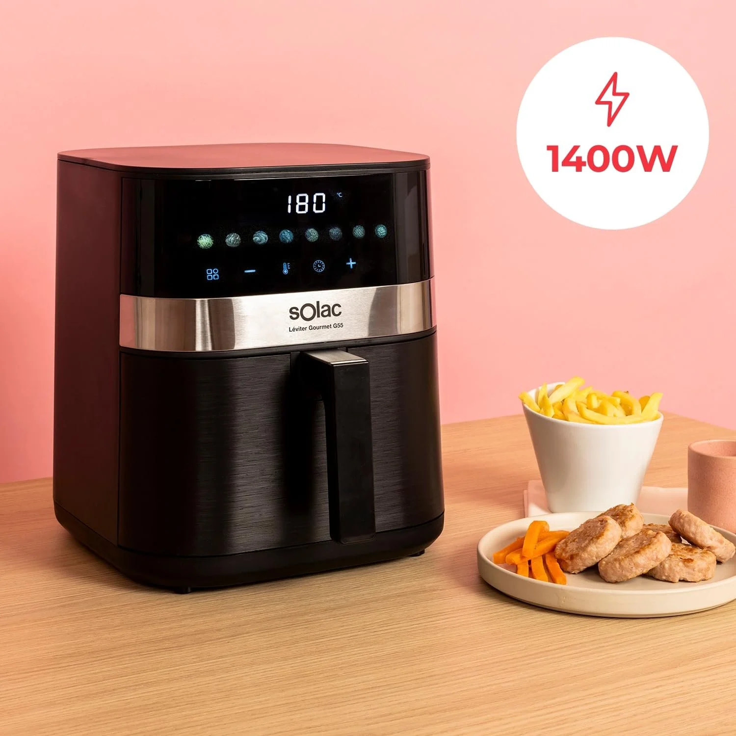 Мультипіч Solac Léviter Gourmet G55 5.5 л 1400 Вт 8 програм з цифровим дисплеєм, фото №2 Мультипіч Solac Léviter Gourmet G55 5.5 л 1400 Вт 8 програм з цифровим дисплеєм, фото №2