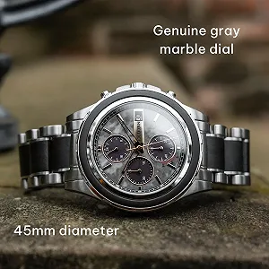 Мужские часы HOLZKERN Солнечный Хронограф Cairo Maple Black/Marble synthetic.ua - Фото 1