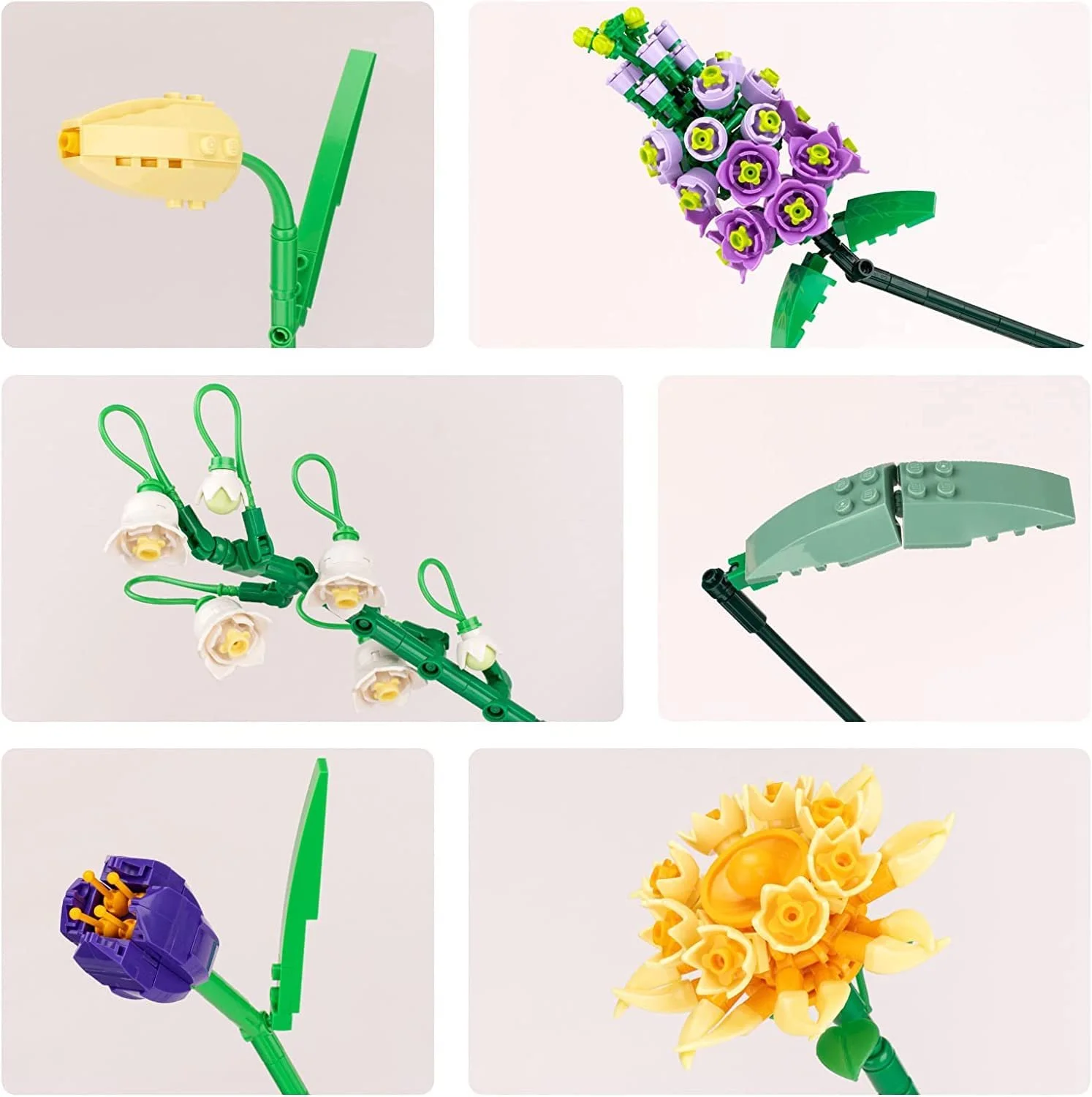 Конструктор Квітка YILETKC Букет 534 деталі, штучний, DIY, ботанічна колекція, фото №4