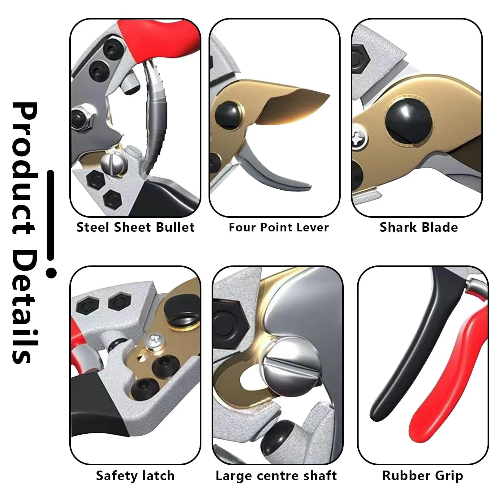 Професійний обвідний секатор 20 см SK5 сталь, фото №4