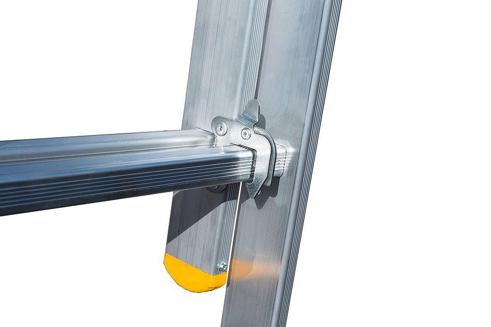 Драбина алюмінієва MASTERTOOL 3-х секційна 3х9 ступенів h=6200 мм max 150 кг 79-1309, фото №6