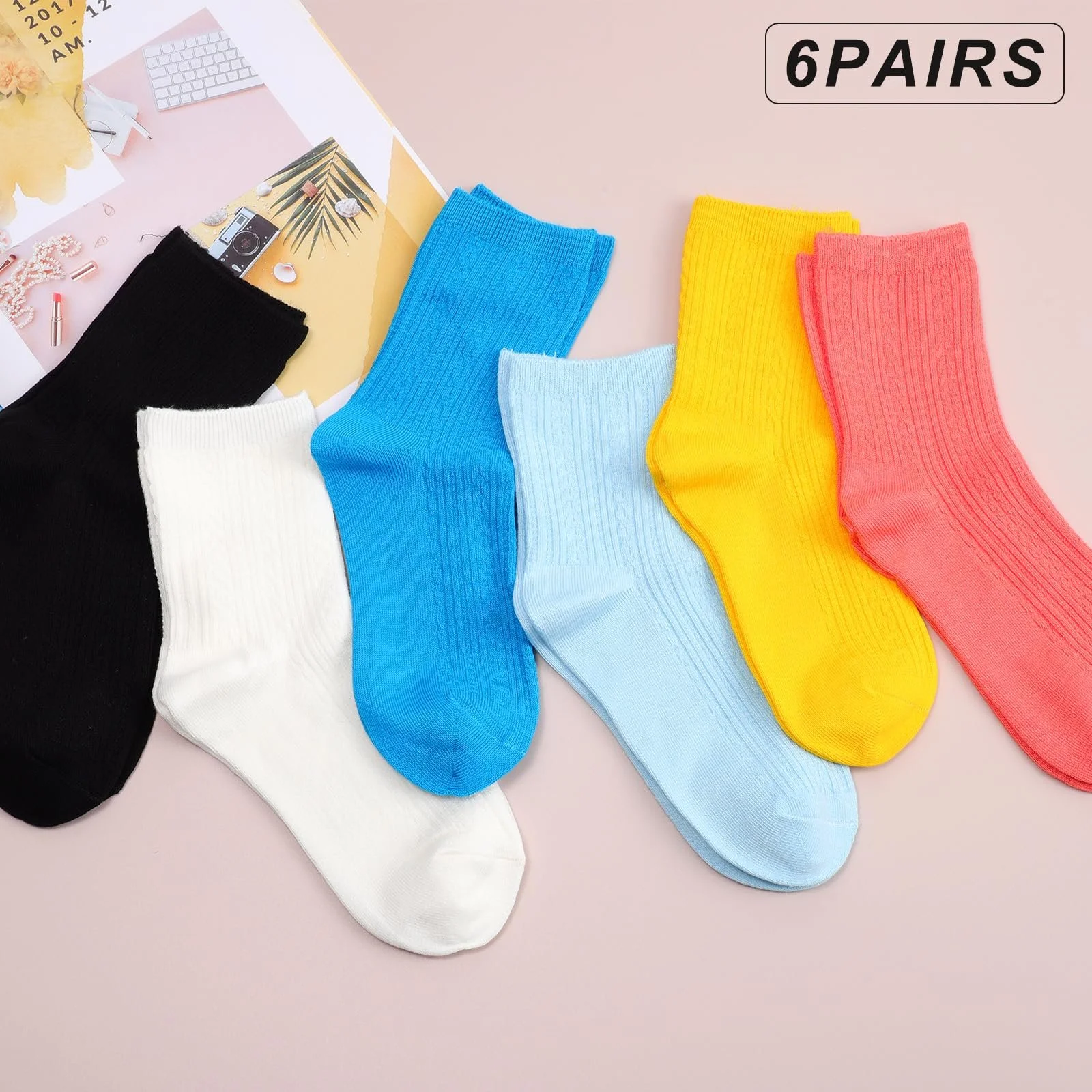 Носки Bamboo для женщин бесшовные дышащие анти-запах, 6 пар, фото №3