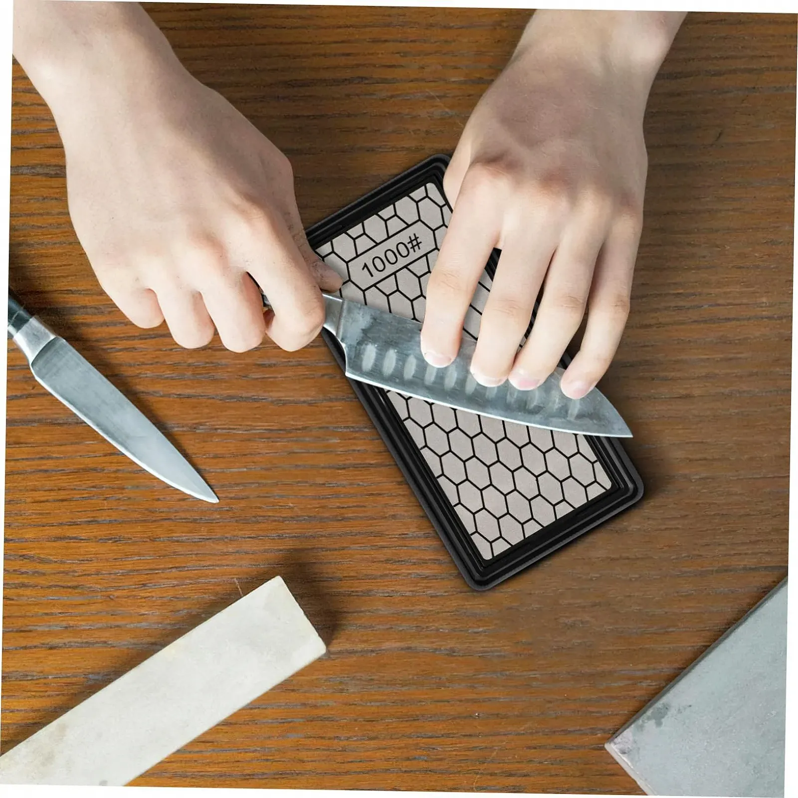 Алмазне точило для ножів Double-Sided 400/1000 Grit з підставкою, фото №8