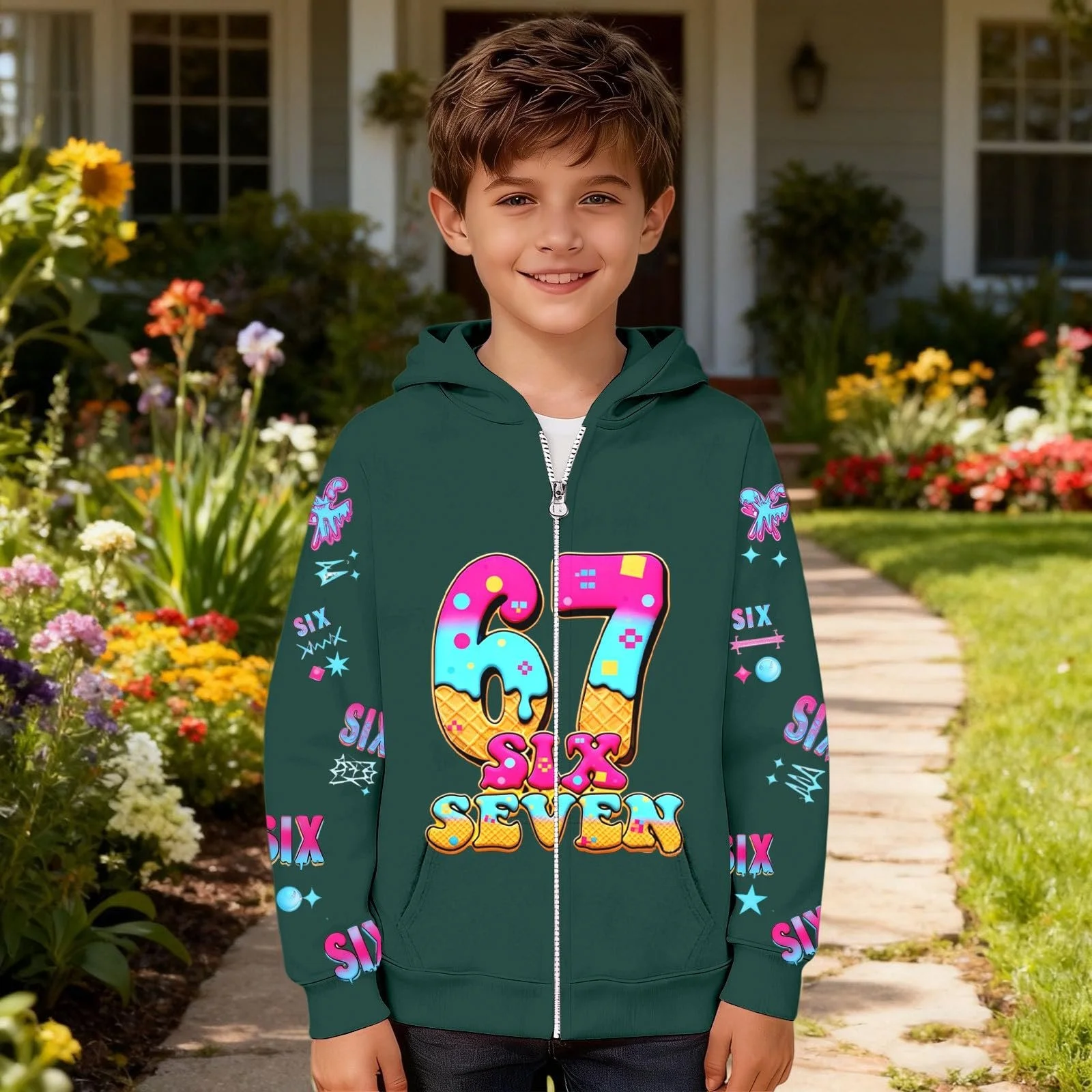 Худи Generisch для подростков, для девочек, удобный свитшот, детский пуловер, флисовый теплый дышащий повседневный модный предмет одежды для всех случаев, рубашка с длинными рукавами, куртка, фото №4