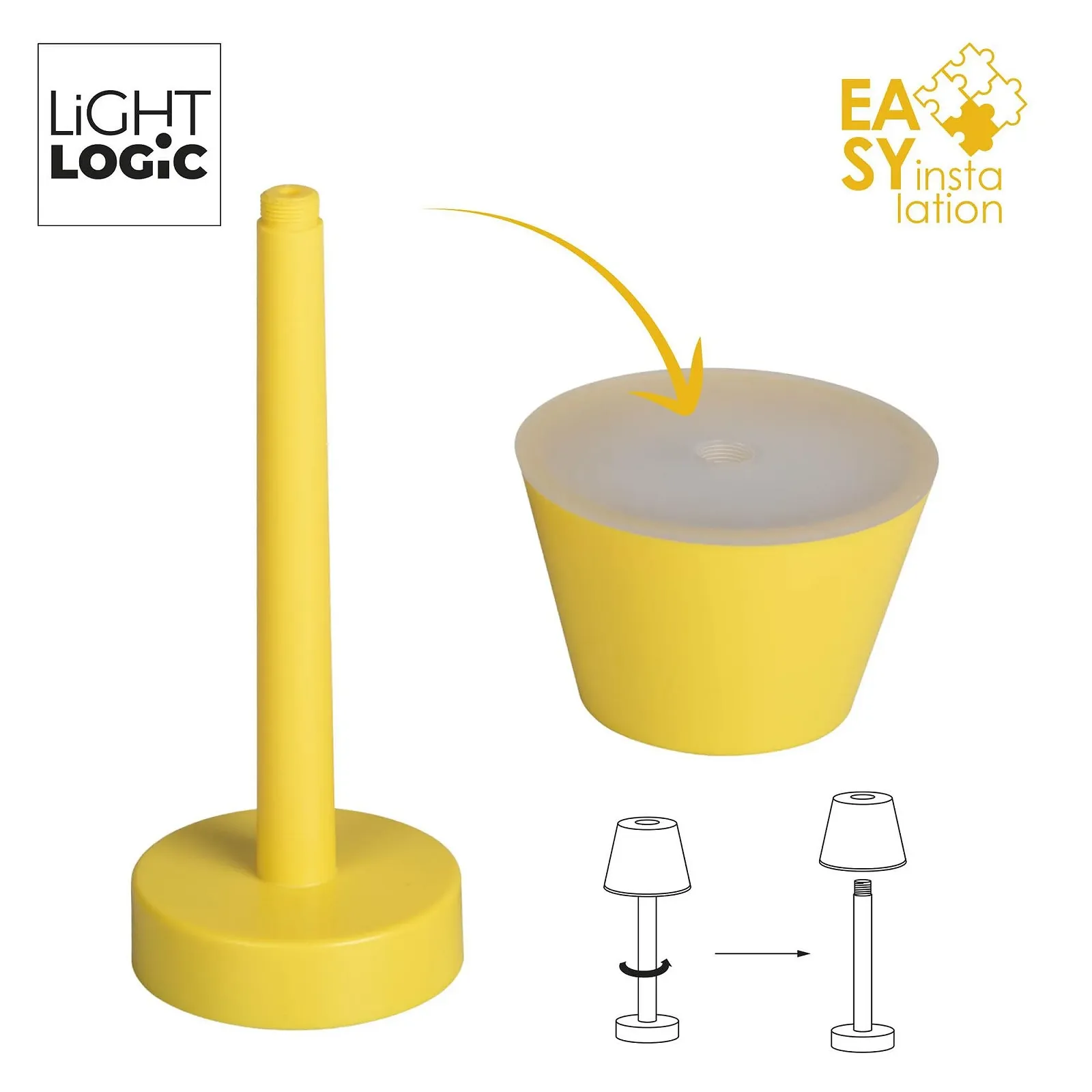 Настільна лампа LightLogic LL JERE DIM RGB YL 66321 акумуляторна LED USB IP44 жовта, фото №8