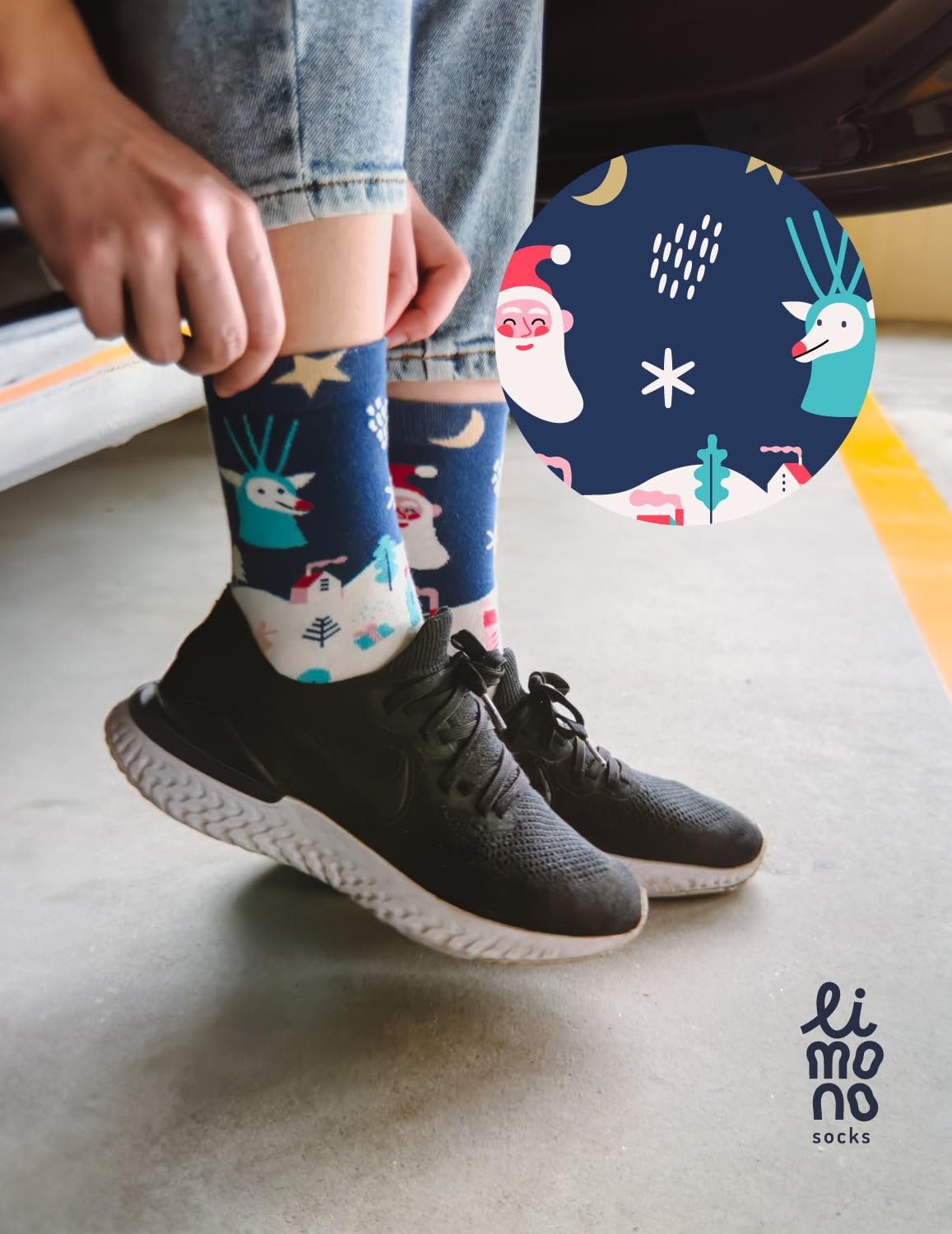 Рождественские носки - Носки унисекс Смешные, забавные и персонализированные спортивные носки Хлопковые мультяшные Подарок для семьи зимой, фото №2