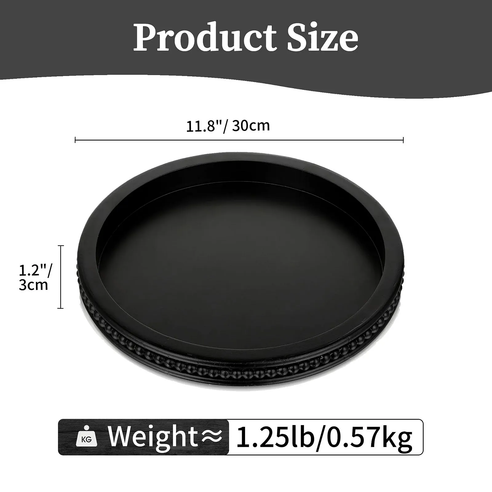 Декоративный поднос Hanobe Деревянный круглый, фото №5