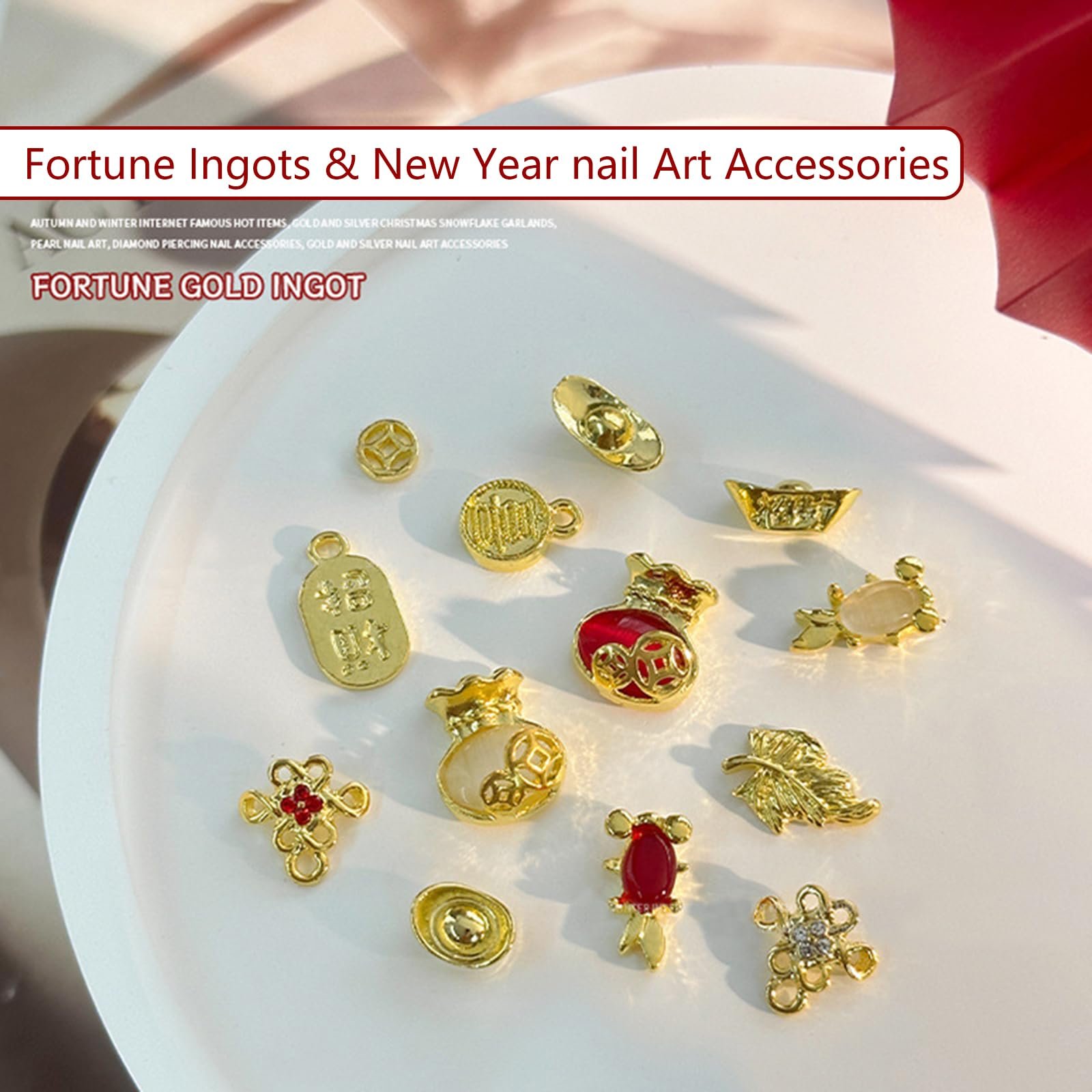 Стрази для нігтів Magic Nails Новий рік Золотий, набір, фото №8