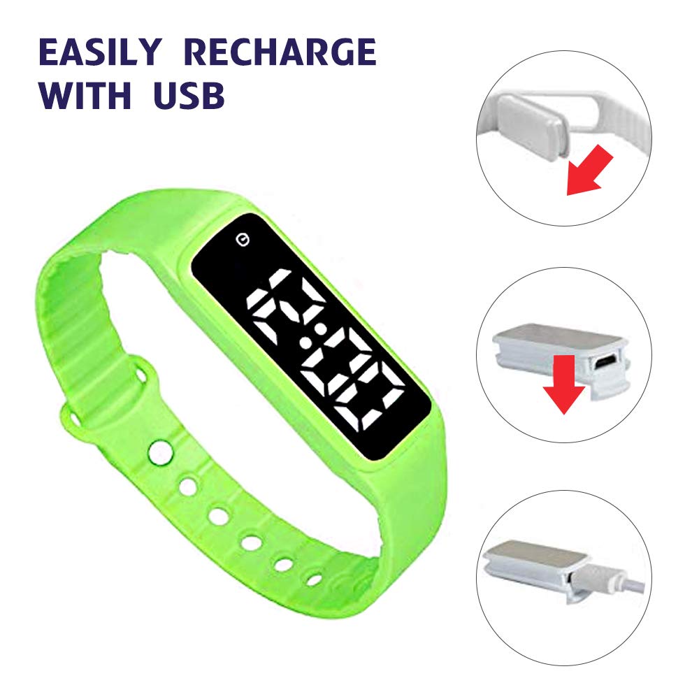 Годинник e-vibra Premium Vibration Alarm Reminder Clock з таймером і 10 щоденними сигналами (Світло-зелений - Малий), фото №3