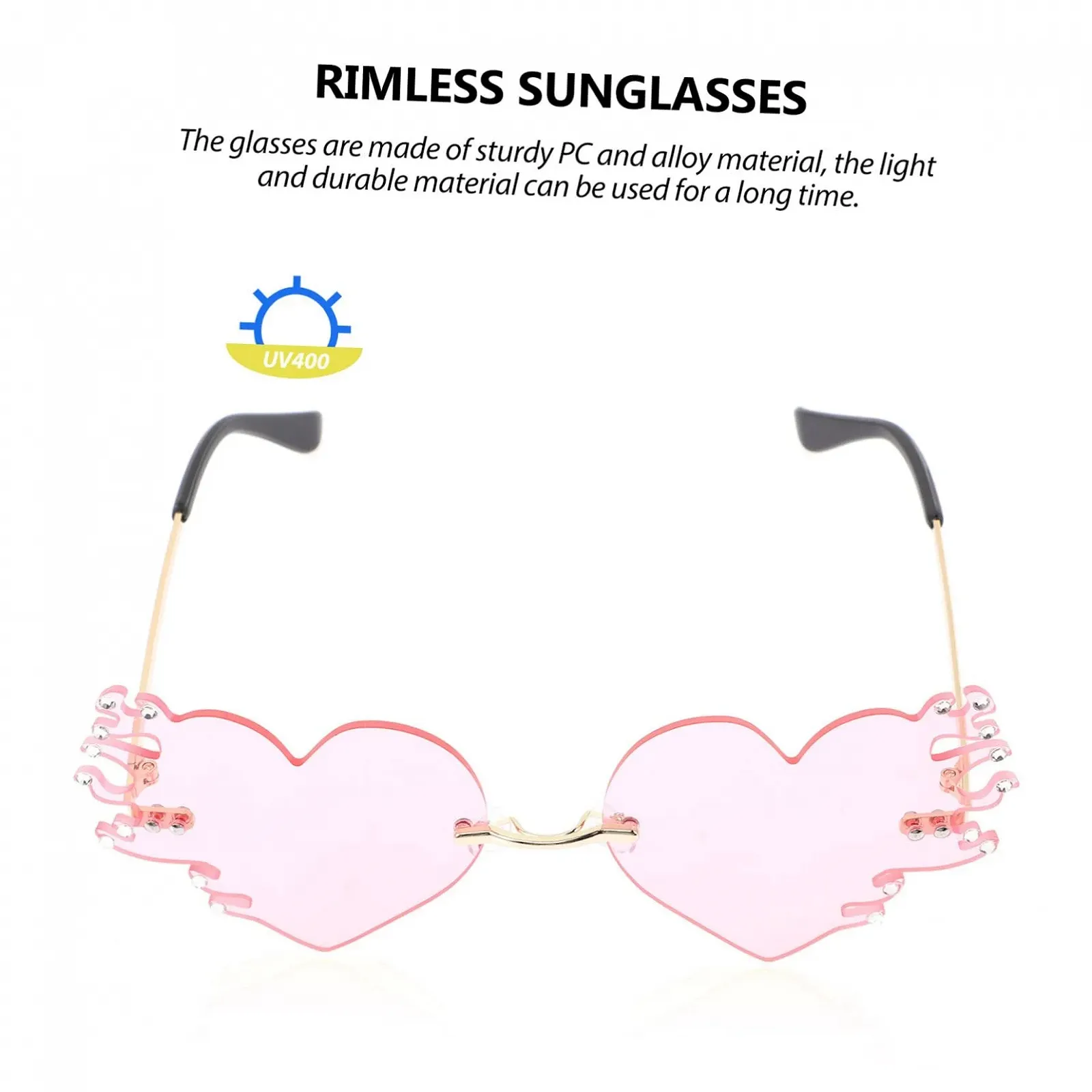 Солнцезащитные очки PACKOVE Flamme, 2 шт., розовые., фото №2