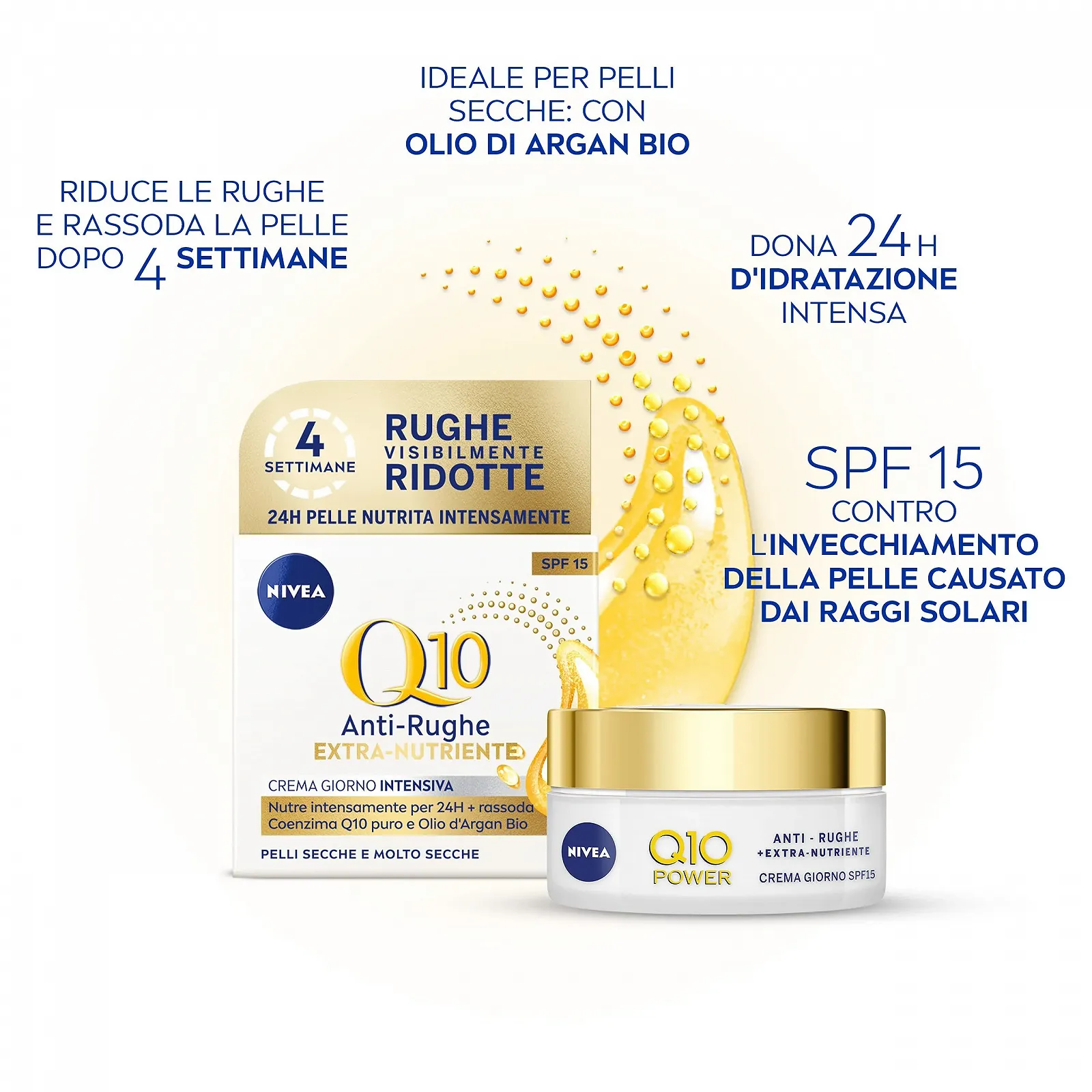 Денний крем NIVEA Q10 Anti-Wrinkle Extra Nourishing Intensive Argan Oil Coenzyme Q10 50 мл, фото №3