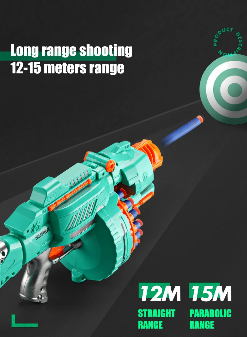 Дартбластер SV электро-пушка с 40 мягкими дротиками sv3069, фото №3